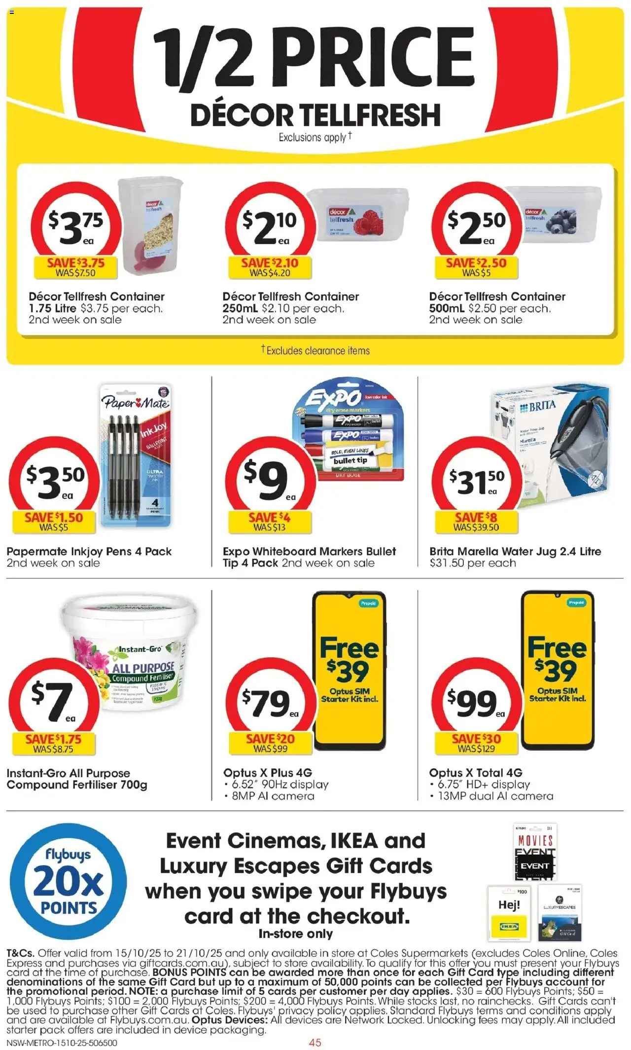 Coles catalogue - valid from 15.10.2025 | Page: 45 | Products: Decor, Water, Device, Camera