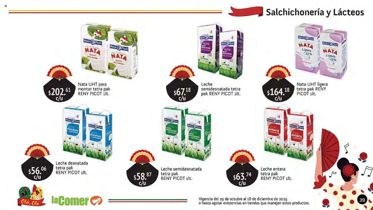 Nuevas ofertas de La Comer válidas en toda la República Mexicana desde el 29.10.2025. ¡Encuentra las mejores ofertas en La Comer folleto Olá, Olé! | Página: 39 | Productos: Leche
