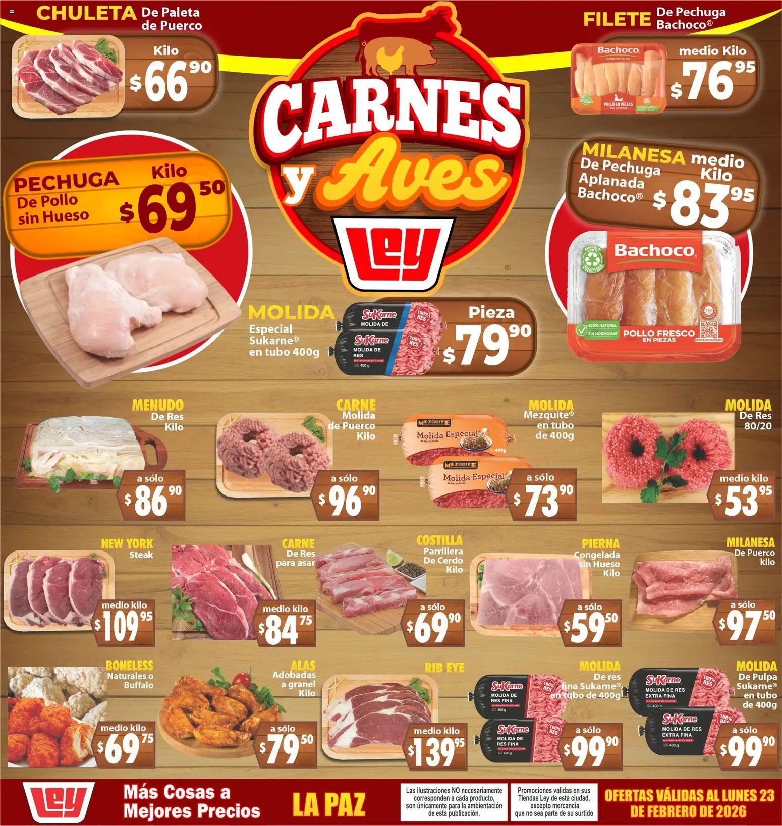 Nuevas ofertas de Casa Ley válidas en toda la República Mexicana desde el 21.02.2026. ¡Encuentra las mejores ofertas en Casa Ley folleto Carnes y Aves! | Página: 1 | Productos: Pollo, Milanesa, Paleta, Res