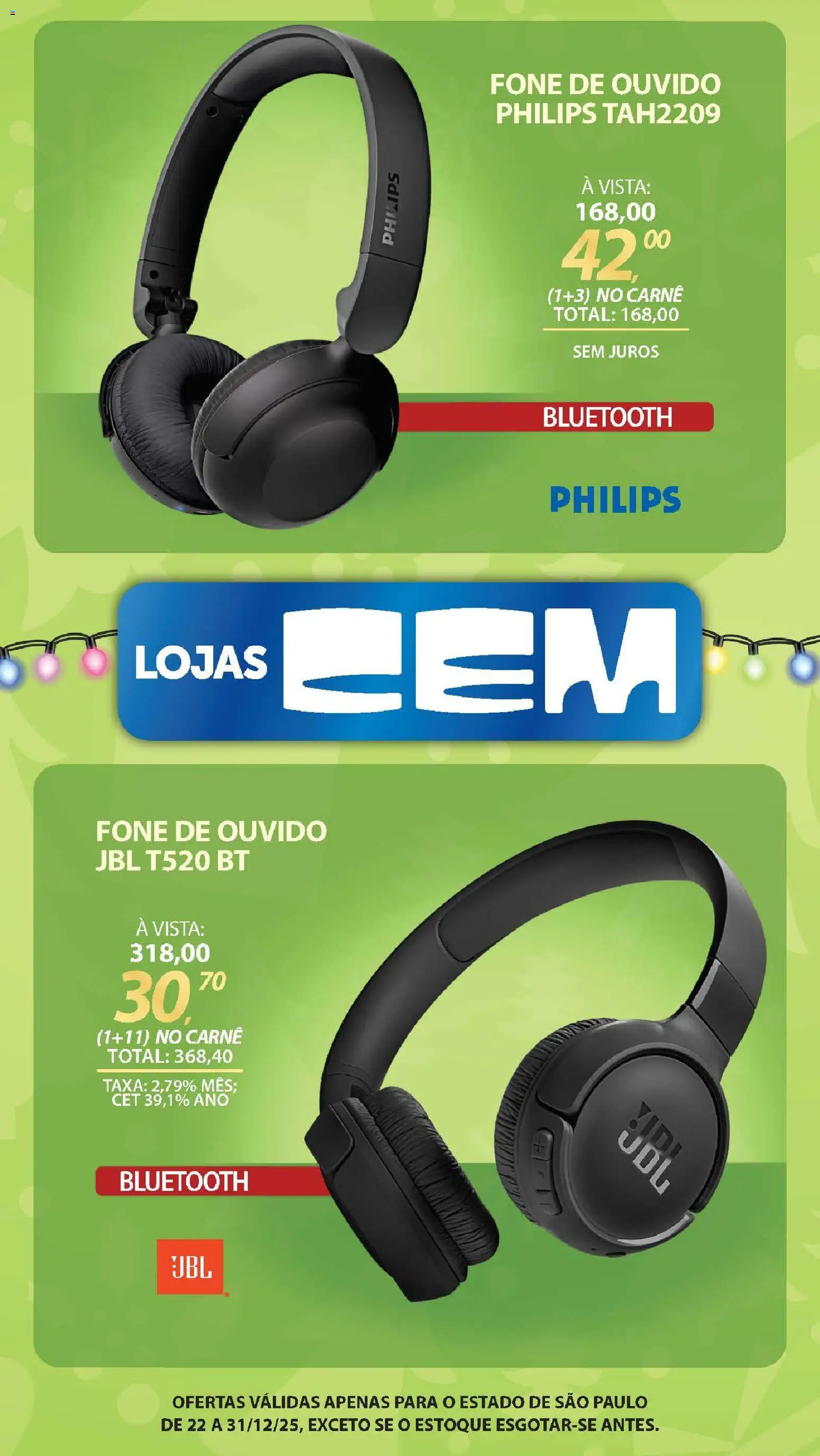 Lojas Cem Folheto - válido de 22.12.2025 | Página: 54 | Produtos: Carne, Fone de ouvido