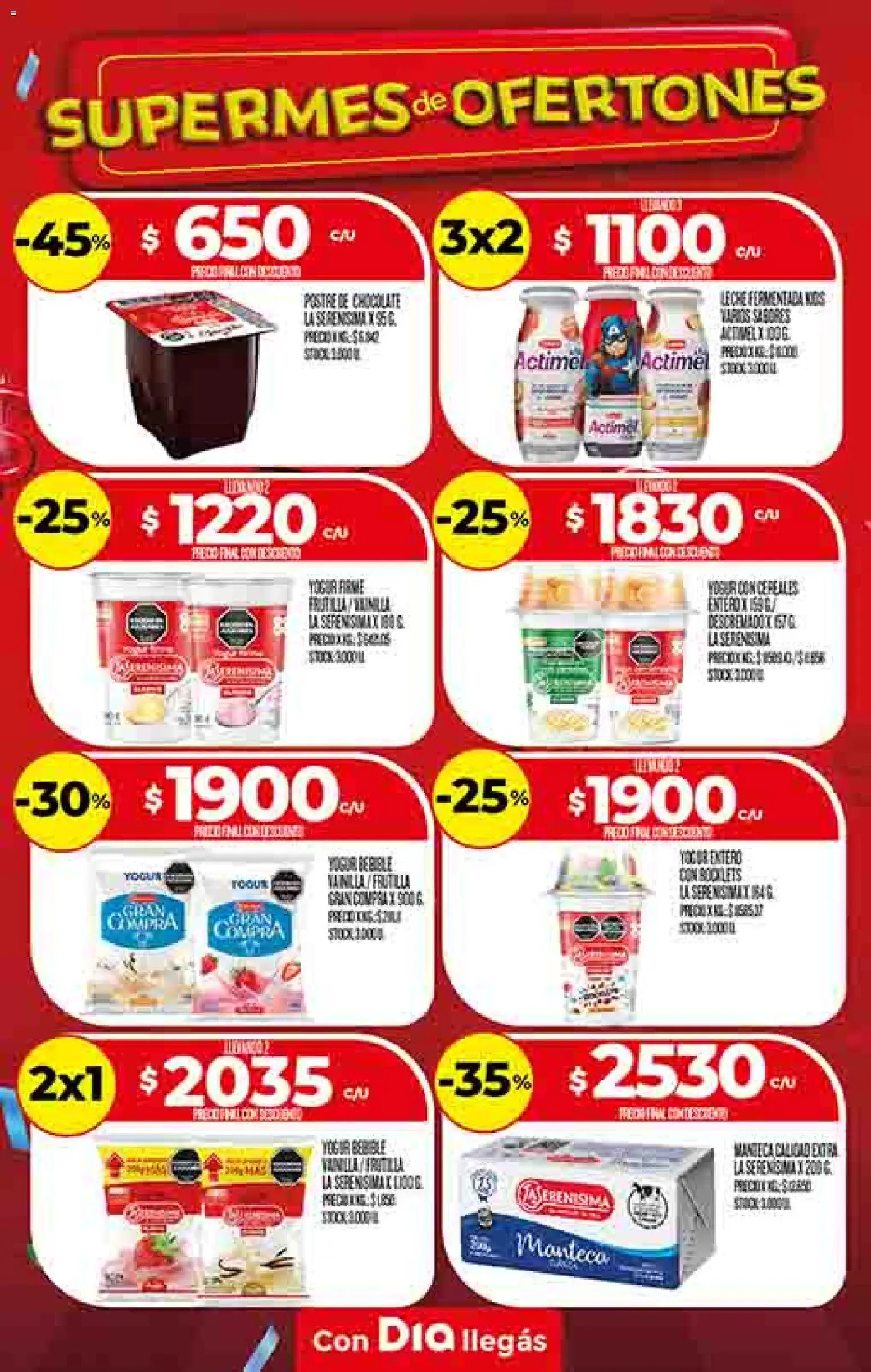 Supermercado DIA Ofertas │ válido desde el 22.10.2025 | Página: 9 | Productos: Frutilla, Manteca, Yogur, Chocolate