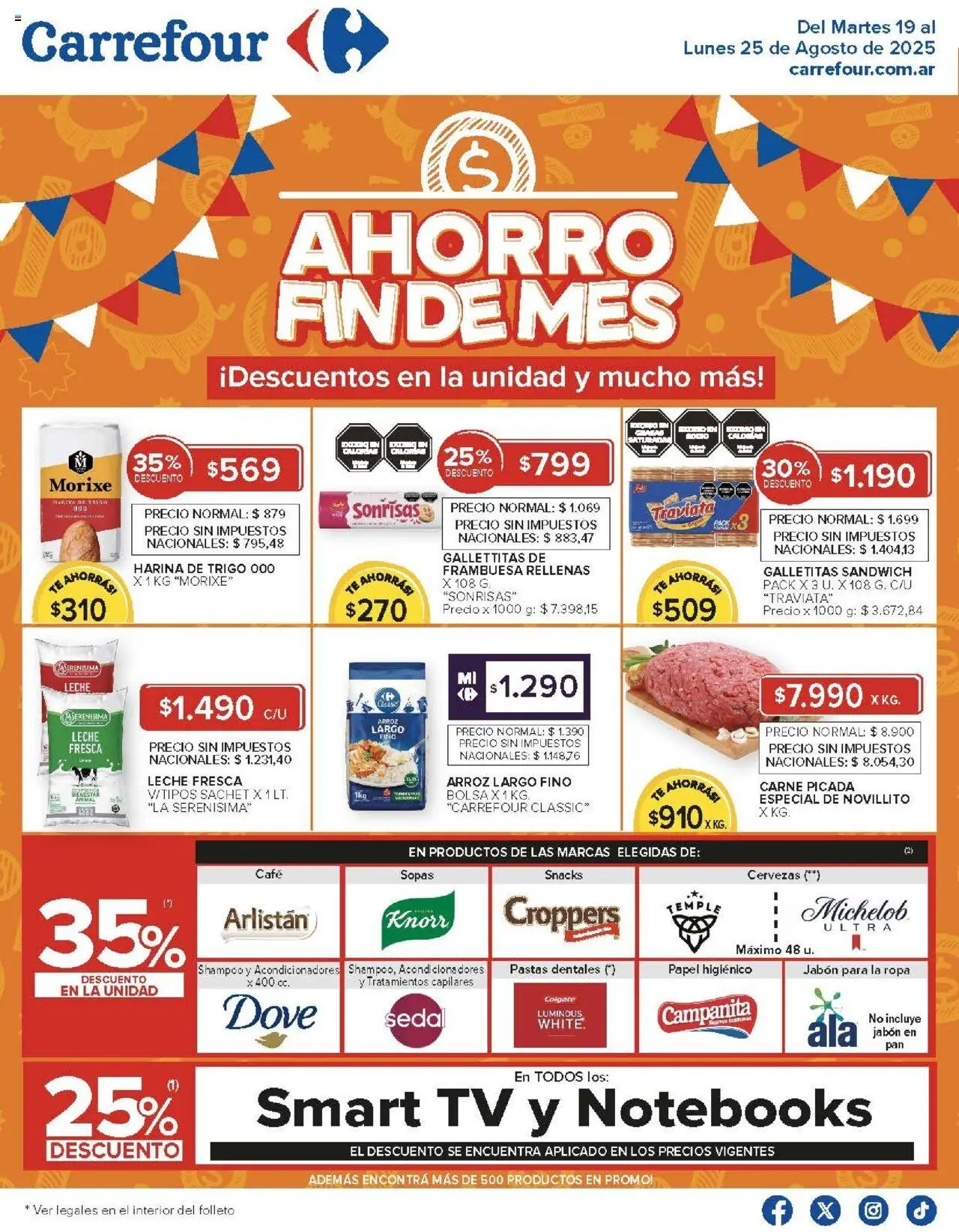 Carrefour ofertas - Córdoba │ válido desde el 19.08.2025 | Página: 1 | Productos: Papel higiénico, Jabón, Ropa, Té