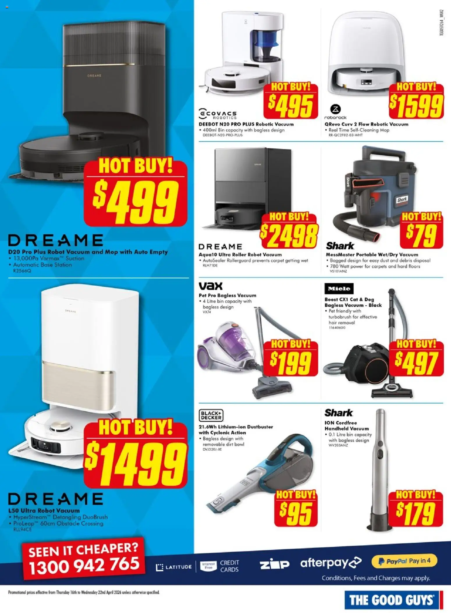 The Good Guys catalogue - valid from 15.04.2026 | Page: 21 | Products: Carpet, Mop, Hair removal, Robot