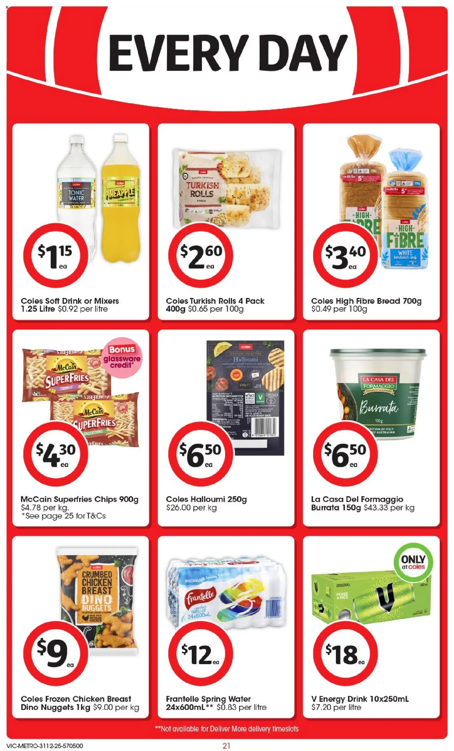 Coles catalogue - valid from 31.12.2025 | Page: 22 | Products: Energy drink, Chicken, Pineapple, Water