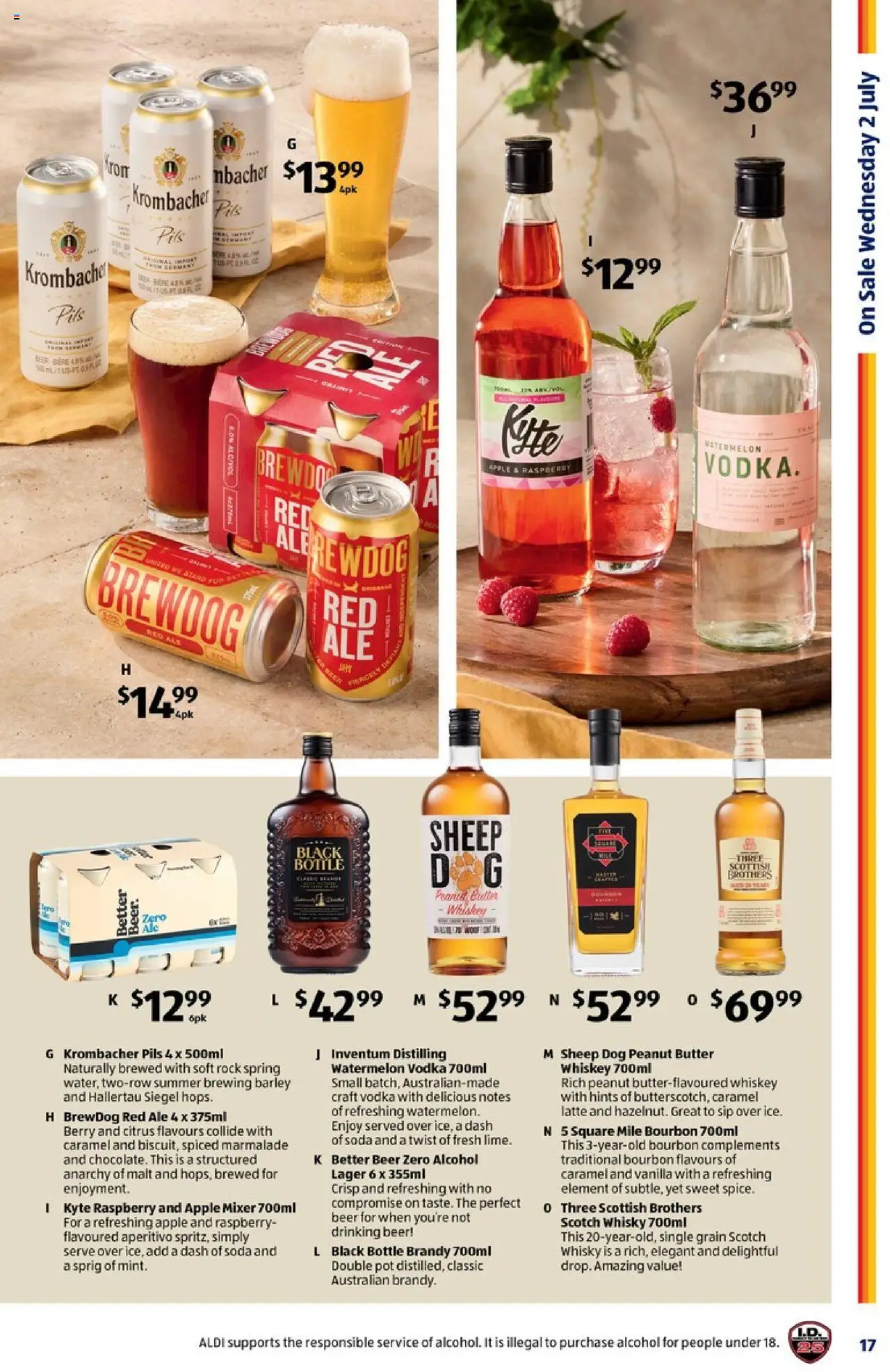 Aldi catalogue - valid from 02.07.2025 | Page: 26 | Products: Beer, Whiskey, Scotch, Raspberry