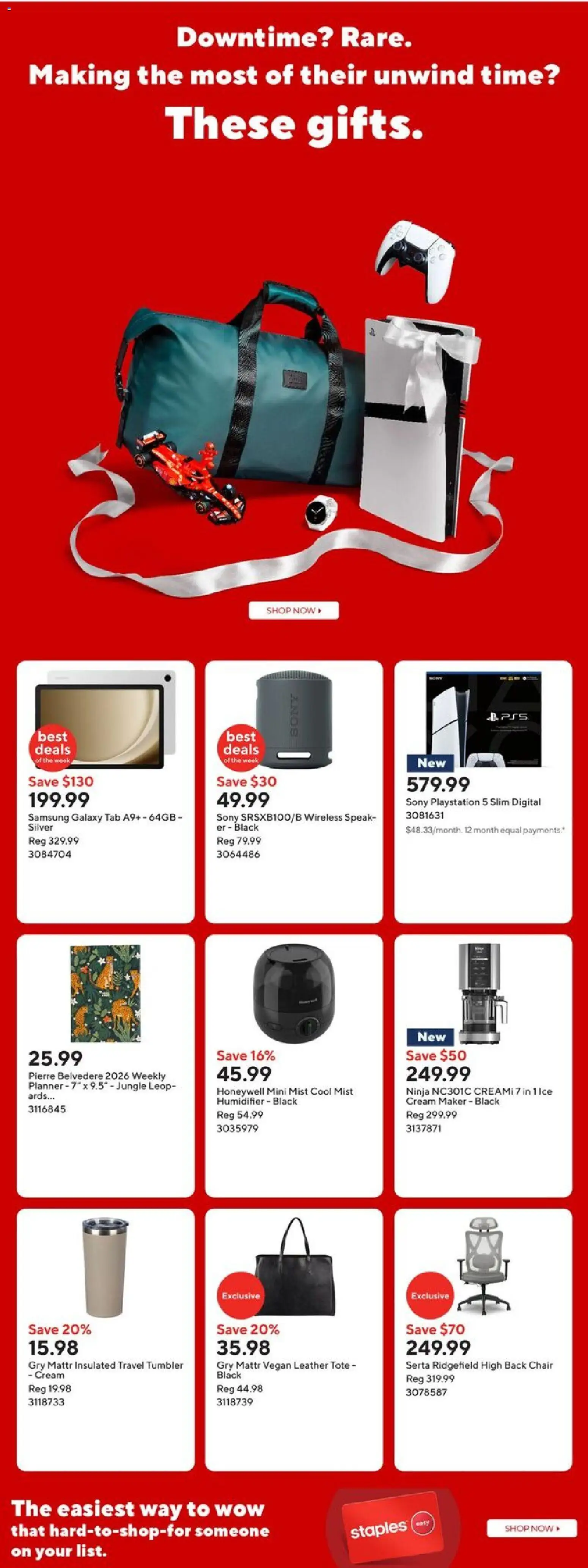 Staples flyer valid from 14.11.2025 | Page: 6 | Products: Cream, Playstation, Chair