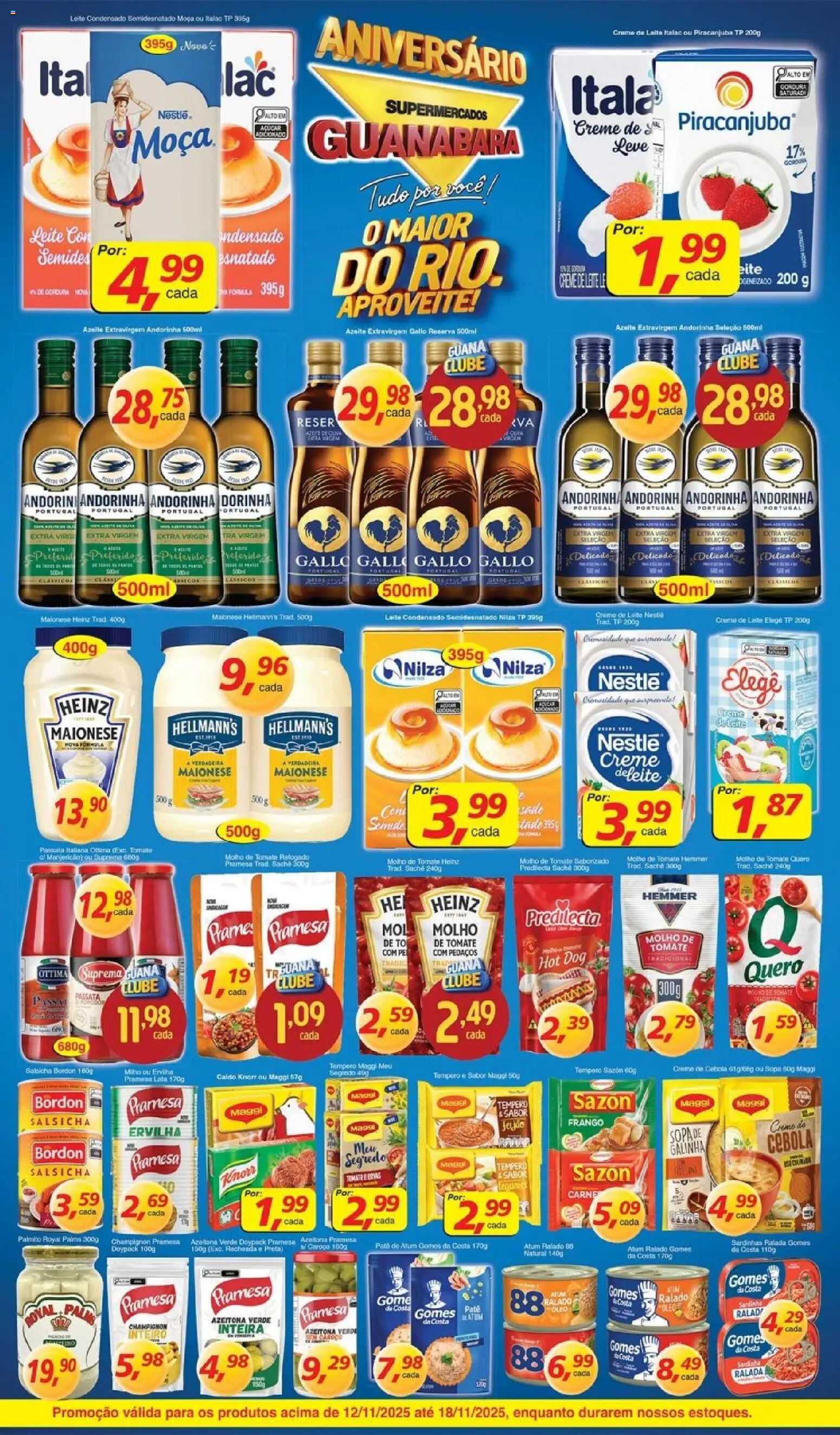 Supermercados Guanabara Folheto - válido de 12.11.2025 | Página: 3 | Produtos: Palmito, Molho de tomate, Frango, Azeite