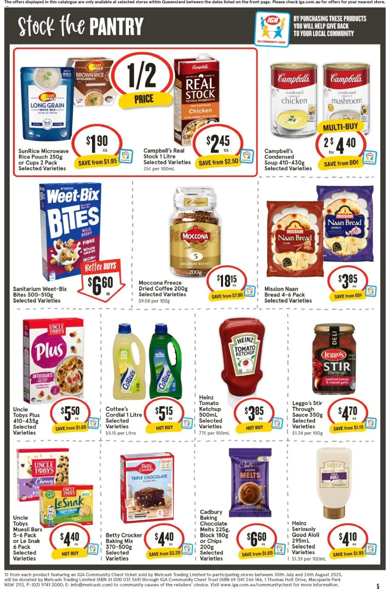 IGA catalogue - valid from 20.08.2025 | Page: 5 | Products: Cheese, Coffee, Rice, Chips