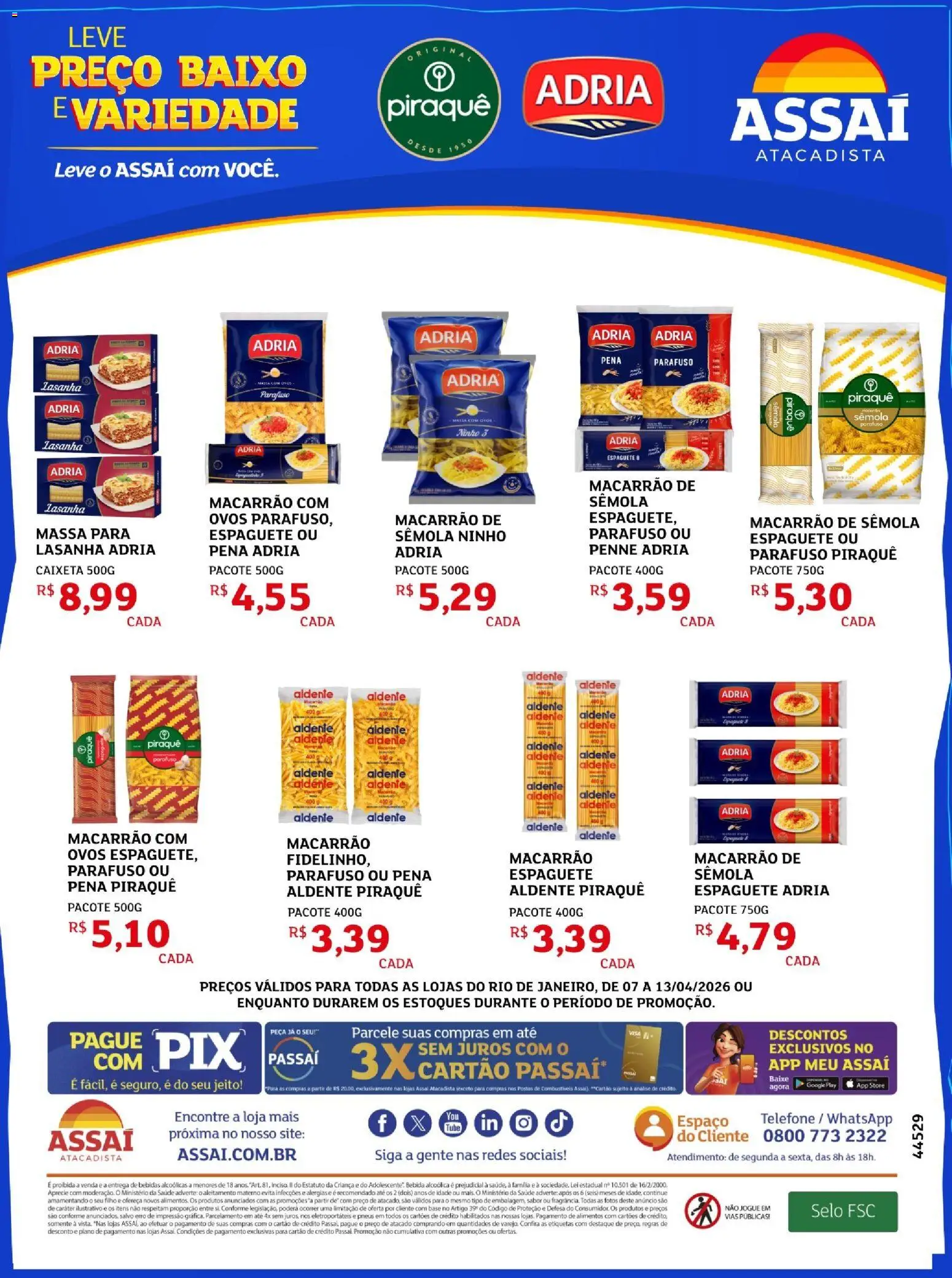 Assaí Atacadista Folheto - válido de 07.04.2026 | Página: 2 | Produtos: Espaguete, Pneus, Massa, Bebida