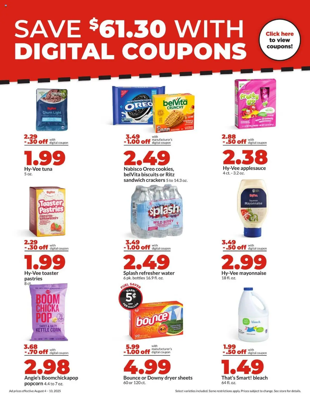 HyVee Weekly Ad - valid from 04.08.2025 | Page: 6 | Products: Toaster, Mayonnaise, Dryer, Kettle