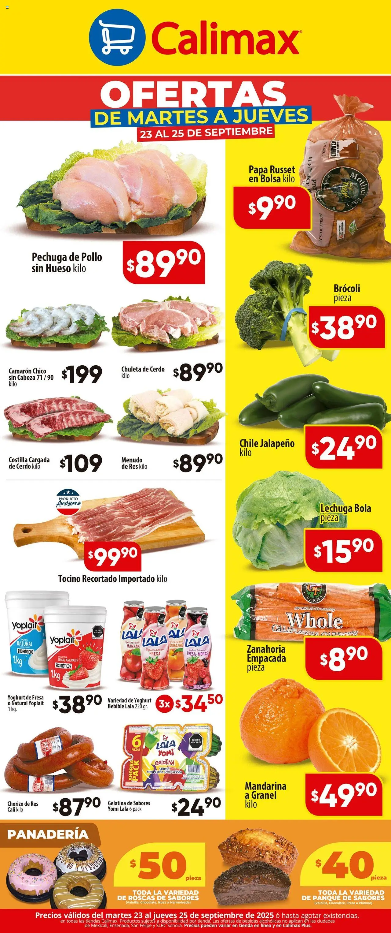Nuevas ofertas de Calimax válidas en toda la República Mexicana desde el 23.09.2025. ¡Encuentra las mejores ofertas en Calimax - Folleto! | Página: 2 | Productos: Plátano, Nuez, Piña, Panadería