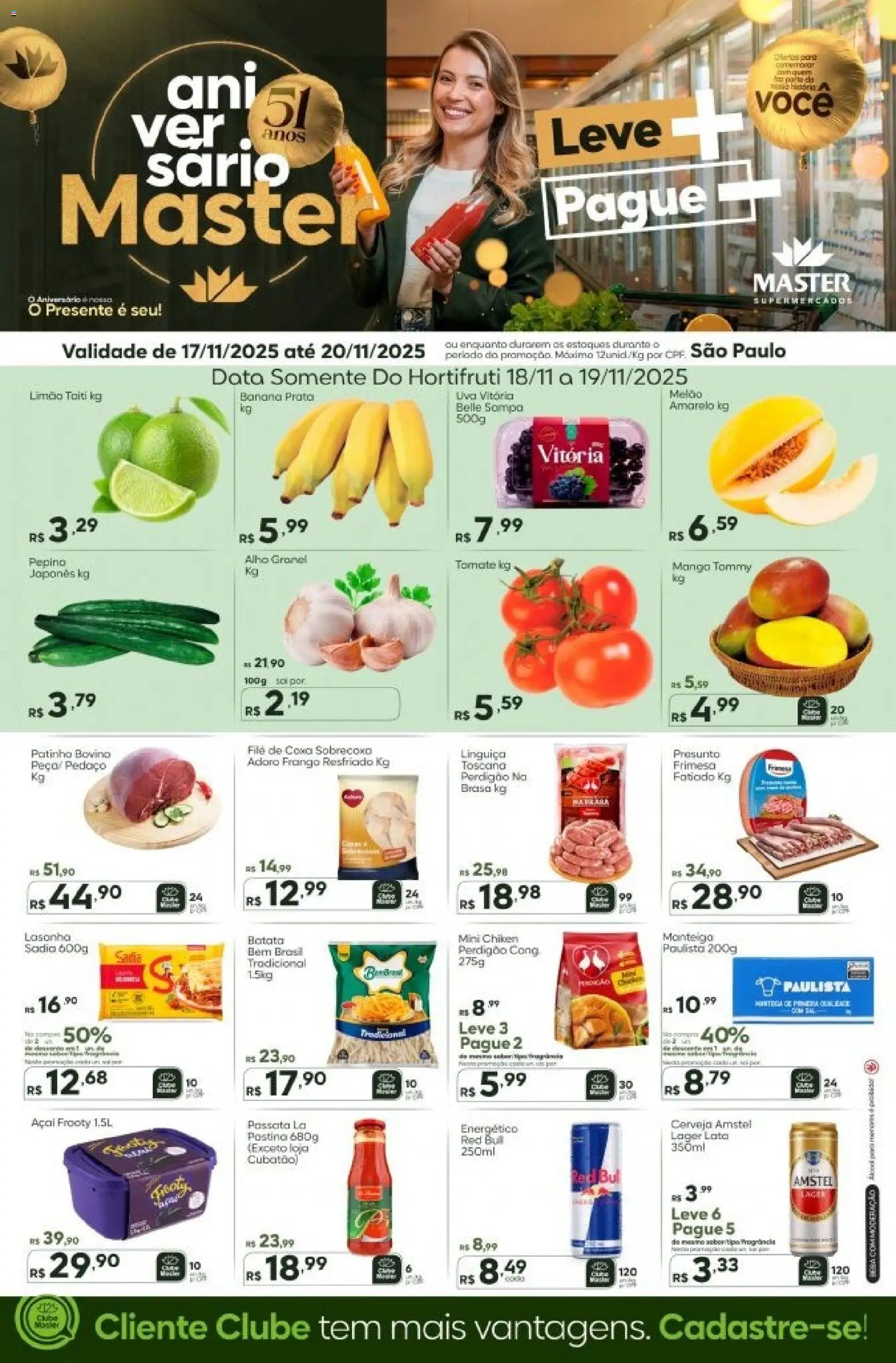 Master Folheto - válido de 17.11.2025 | Página: 1 | Produtos: Melão, Energético, Linguiça, Batata
