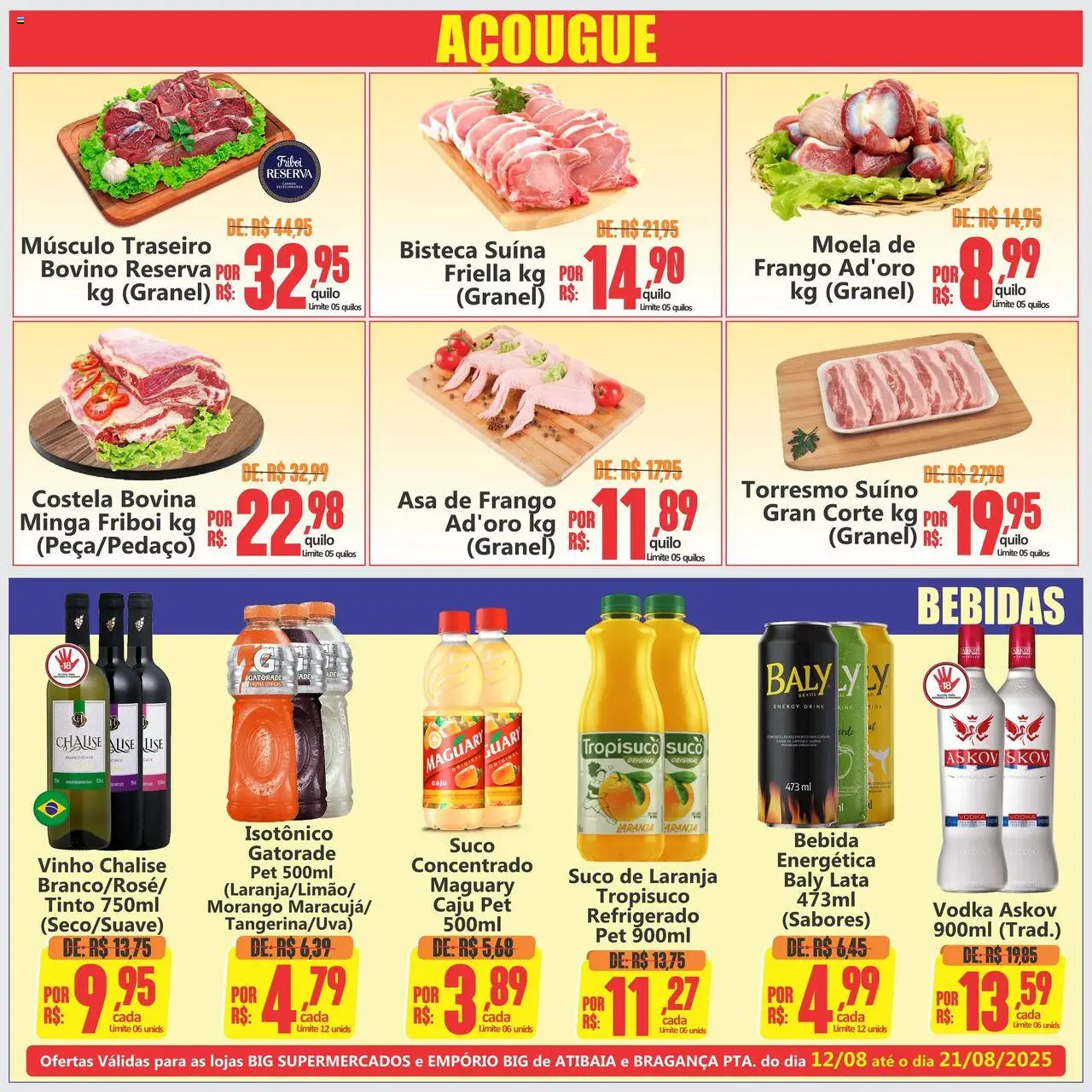 Big Supermercados Folheto - válido de 12.08.2025 | Página: 3 | Produtos: Caju, Gatorade, Asa de frango, Isotônico