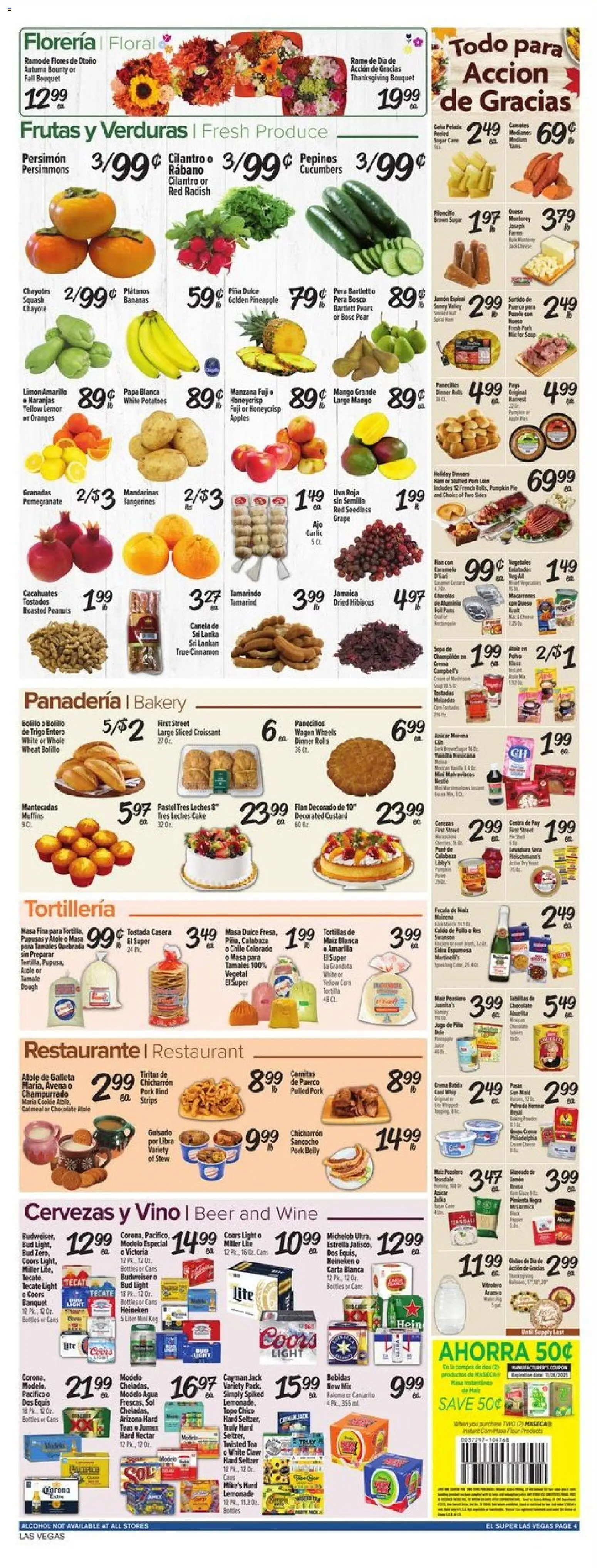 El Super Weekly Ad - NV - valid from 19.11.2025 | Page: 4 | Products: Bakery, Chocolate, Apples, Pear