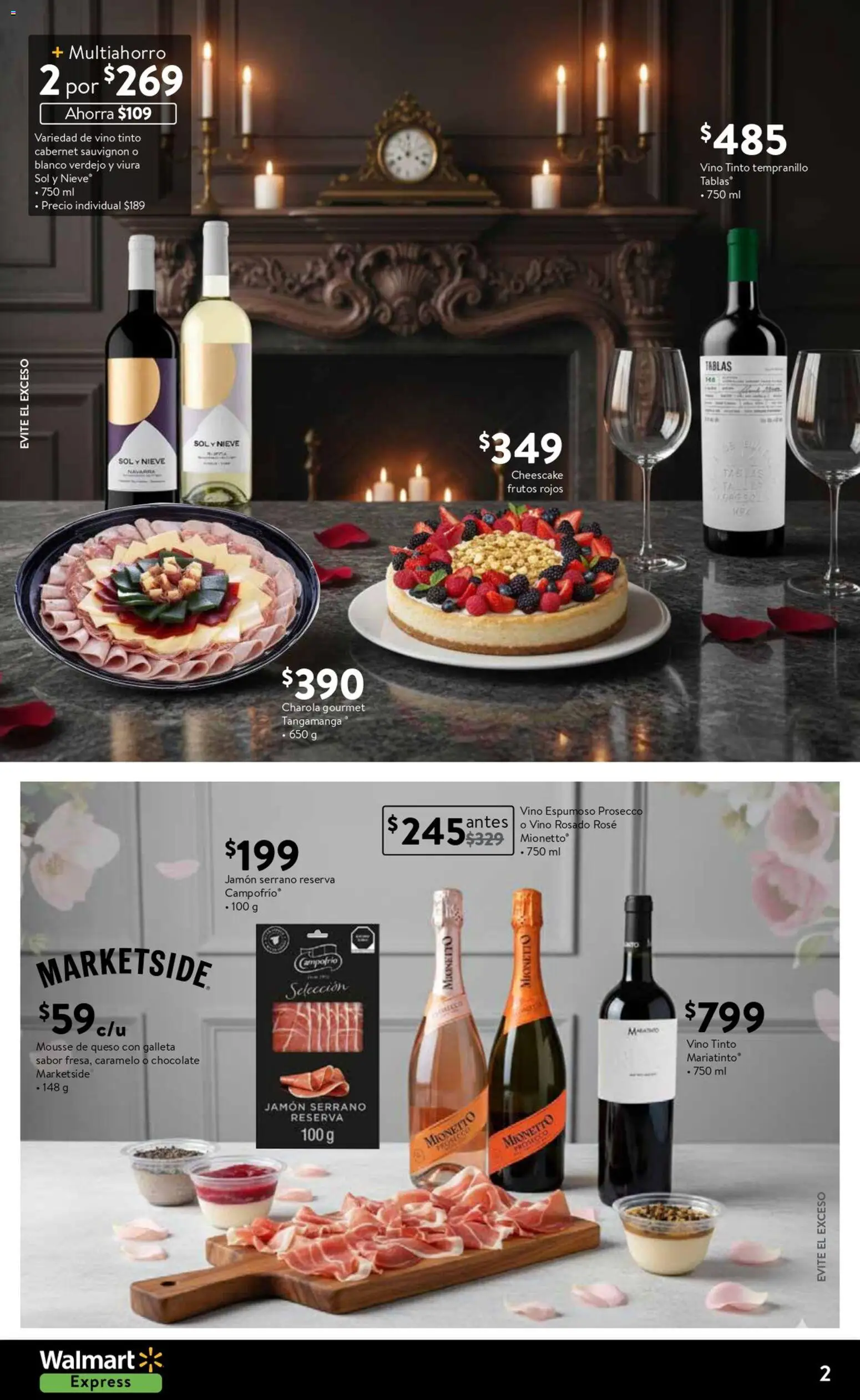 Nuevas ofertas de Walmart Express válidas en toda la República Mexicana desde el 14.01.2026. ¡Encuentra las mejores ofertas en Walmart Express folleto El amor se refleja en los detalles! | Página: 2 | Productos: Queso, Jamón, Mousse, Vino