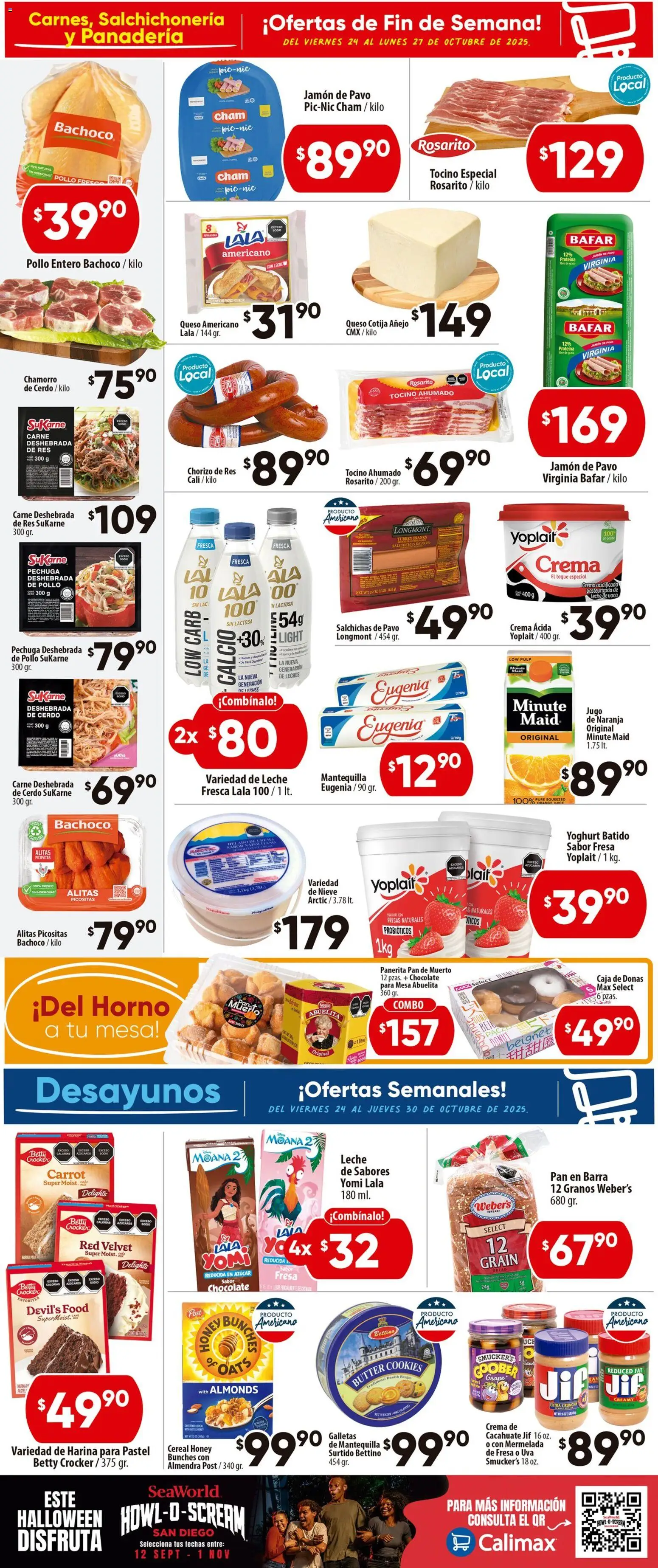 Nuevas ofertas de Calimax válidas en toda la República Mexicana desde el 24.10.2025. ¡Encuentra las mejores ofertas en Calimax - Folleto Tijuana! | Página: 2 | Productos: Pollo, Pastel, Fresas, Mesa