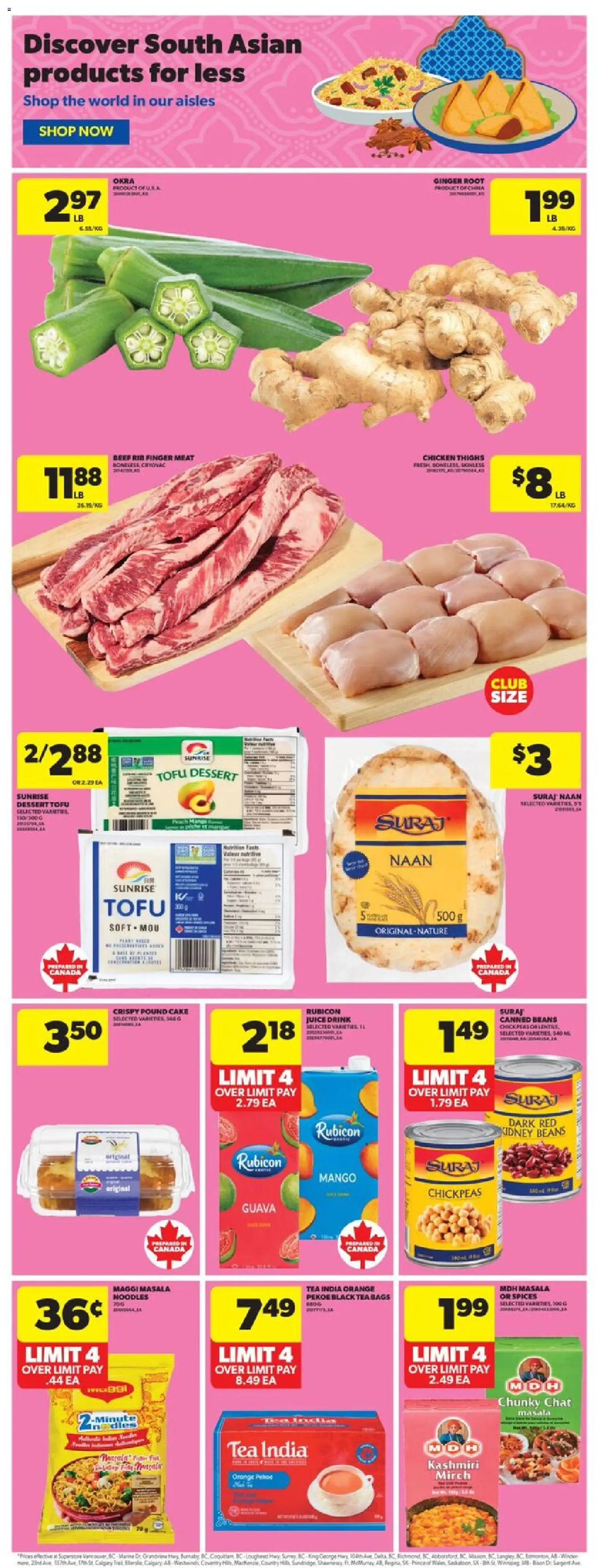Real Canadian Superstore flyer valid from 27.11.2025 | Page: 14 | Products: Tea, Noodles, Beef, Chicken