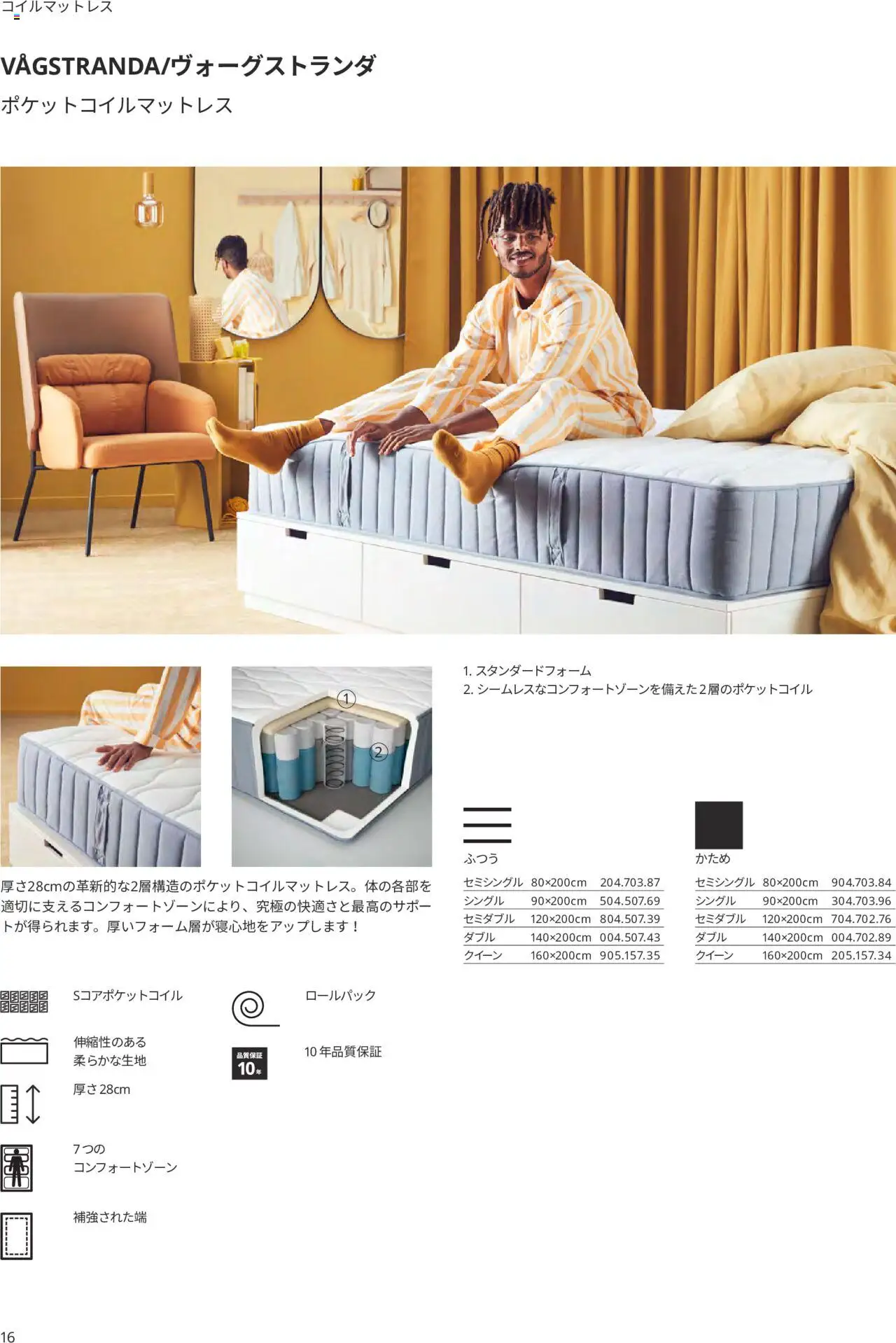  | ページ: 16 | 製品: ポケットコイルマットレス