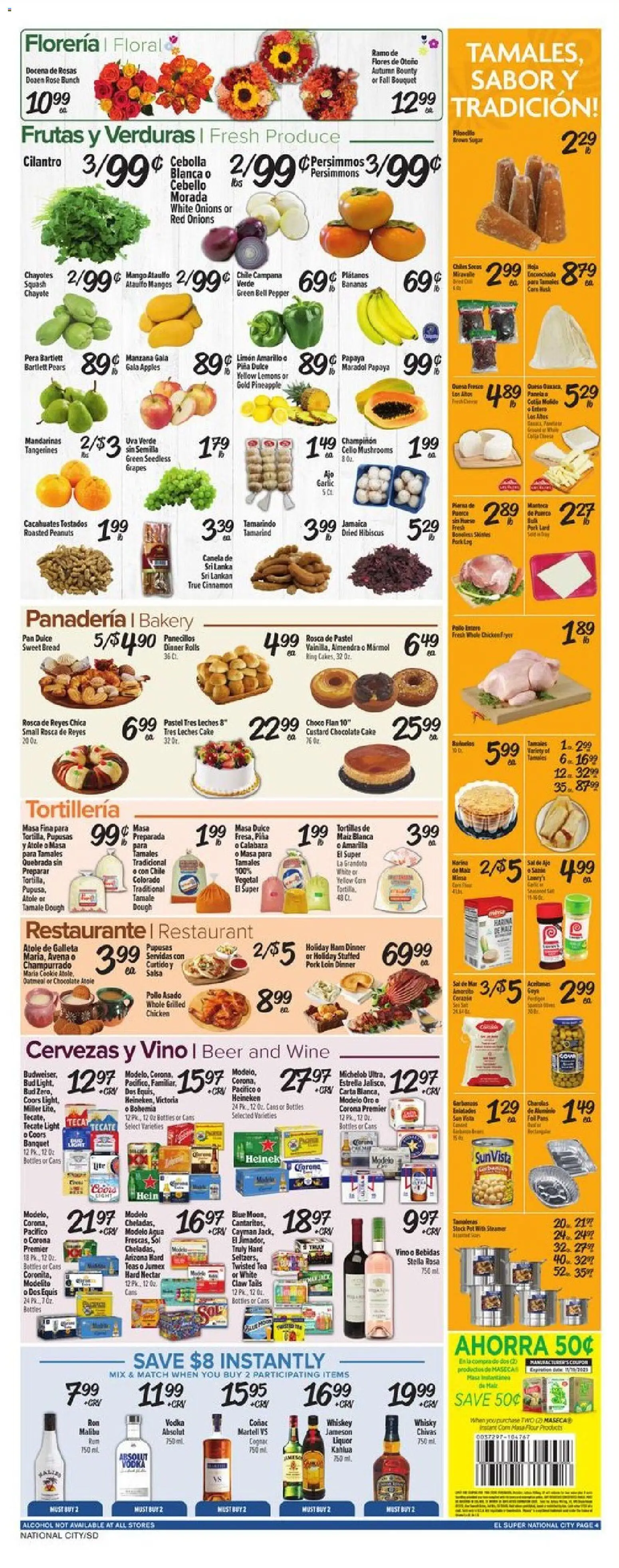 El Super Weekly Ad - valid from 12.11.2025 | Page: 4 | Products: Mushrooms, Apples, Bananas, Sugar