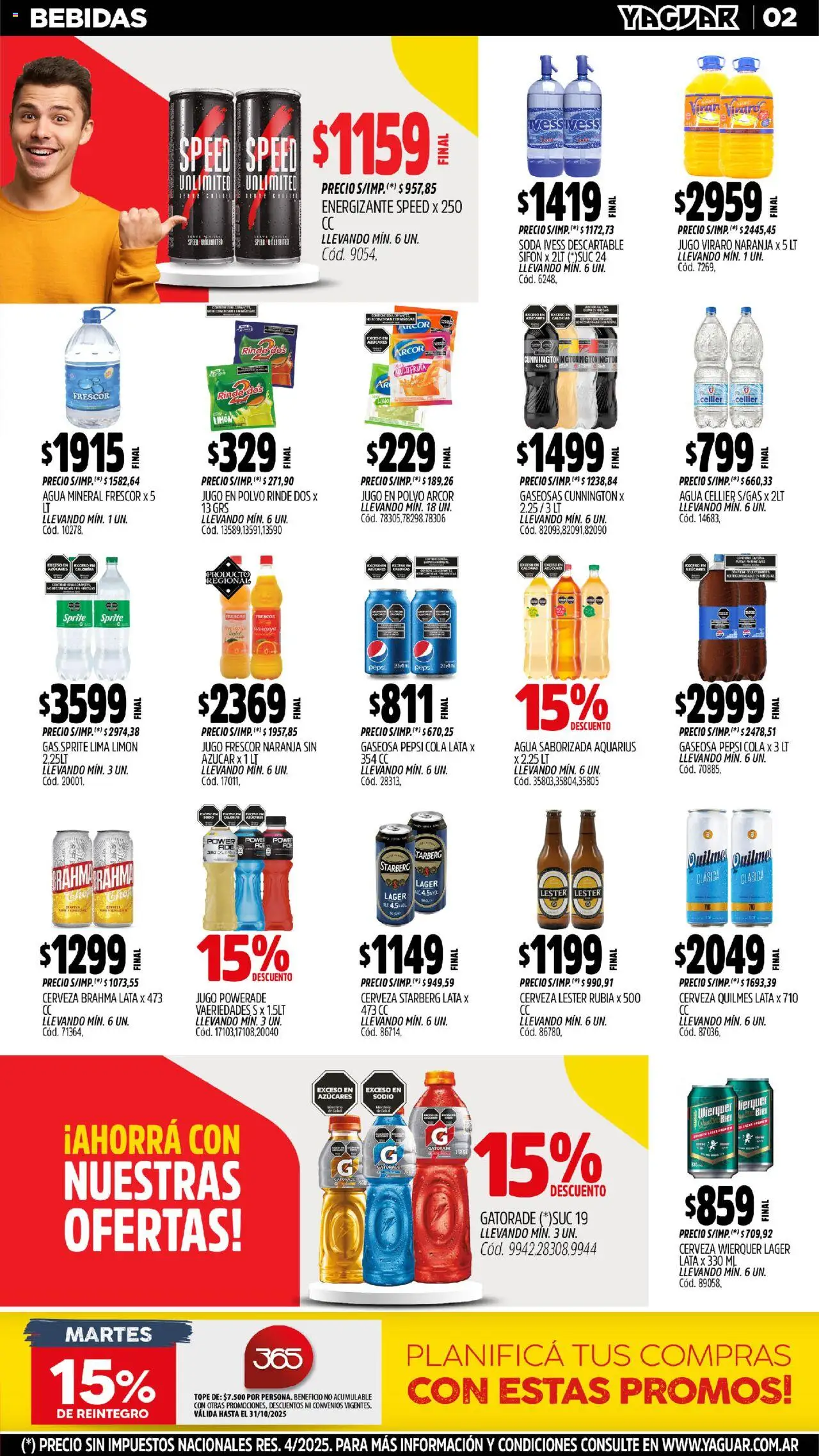 Yaguar - Santa Fe │ válido desde el 20.10.2025 | Página: 2 | Productos: Azucar, Polvo, Soda, Cerveza
