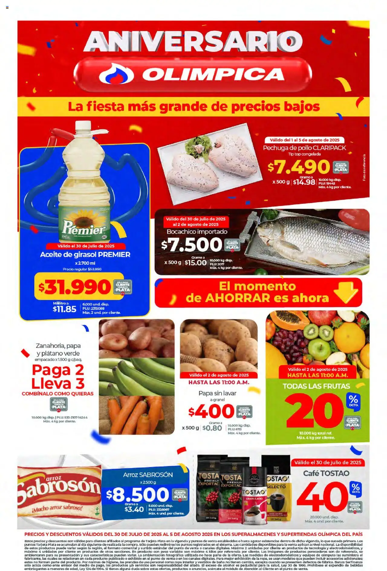 Olímpica revista - valida desde el 30.07.2025 | Página: 1 | Productos: Arroz, Sobre, Aceite, Tintura