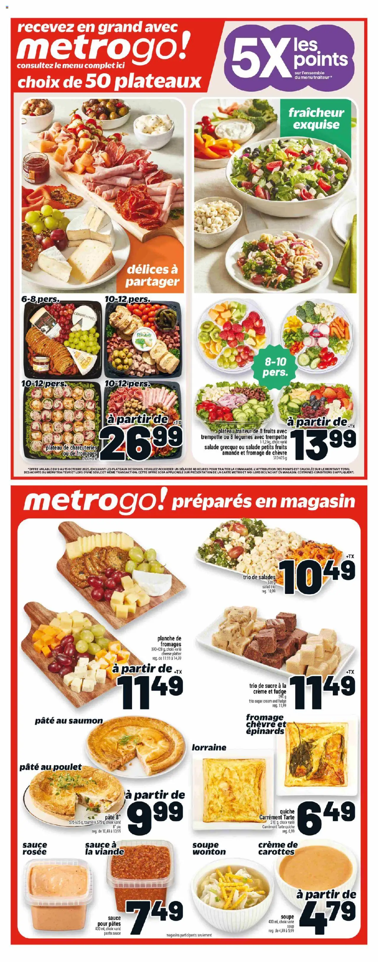Metro flyer valid from 09.10.2025 | Page: 15 | Products: Pasta, Cream, Salad, Cheese