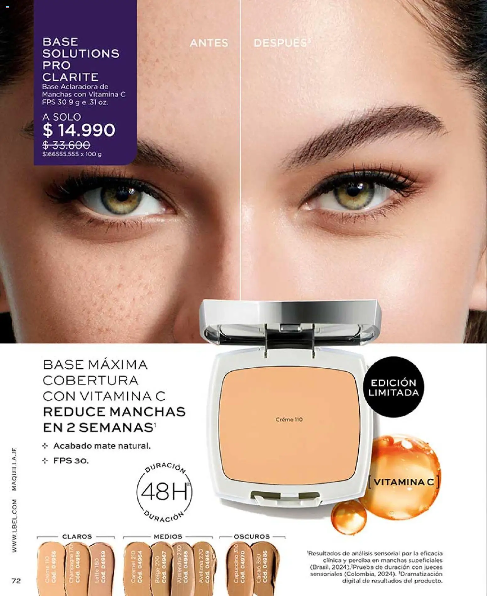 Catálogo L'Bel Campaña 7 │ válido desde el 18.04.2026 | Página: 72 | Productos: Cacao, Maquillaje, Mate, Base