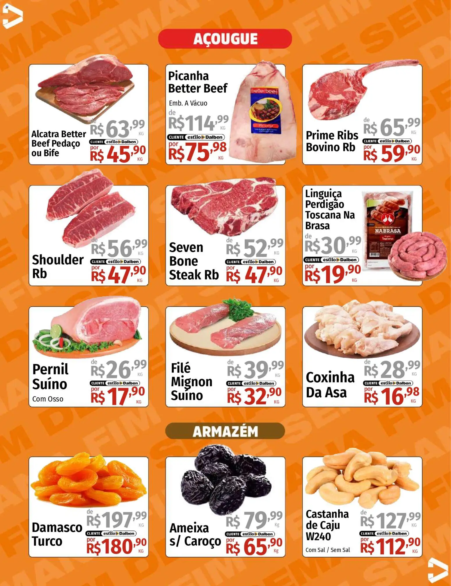 Supermercado Dalben Folheto - válido de 09.01.2026 | Página: 4 | Produtos: Caju, Alcatra, Filé mignon, Picanha