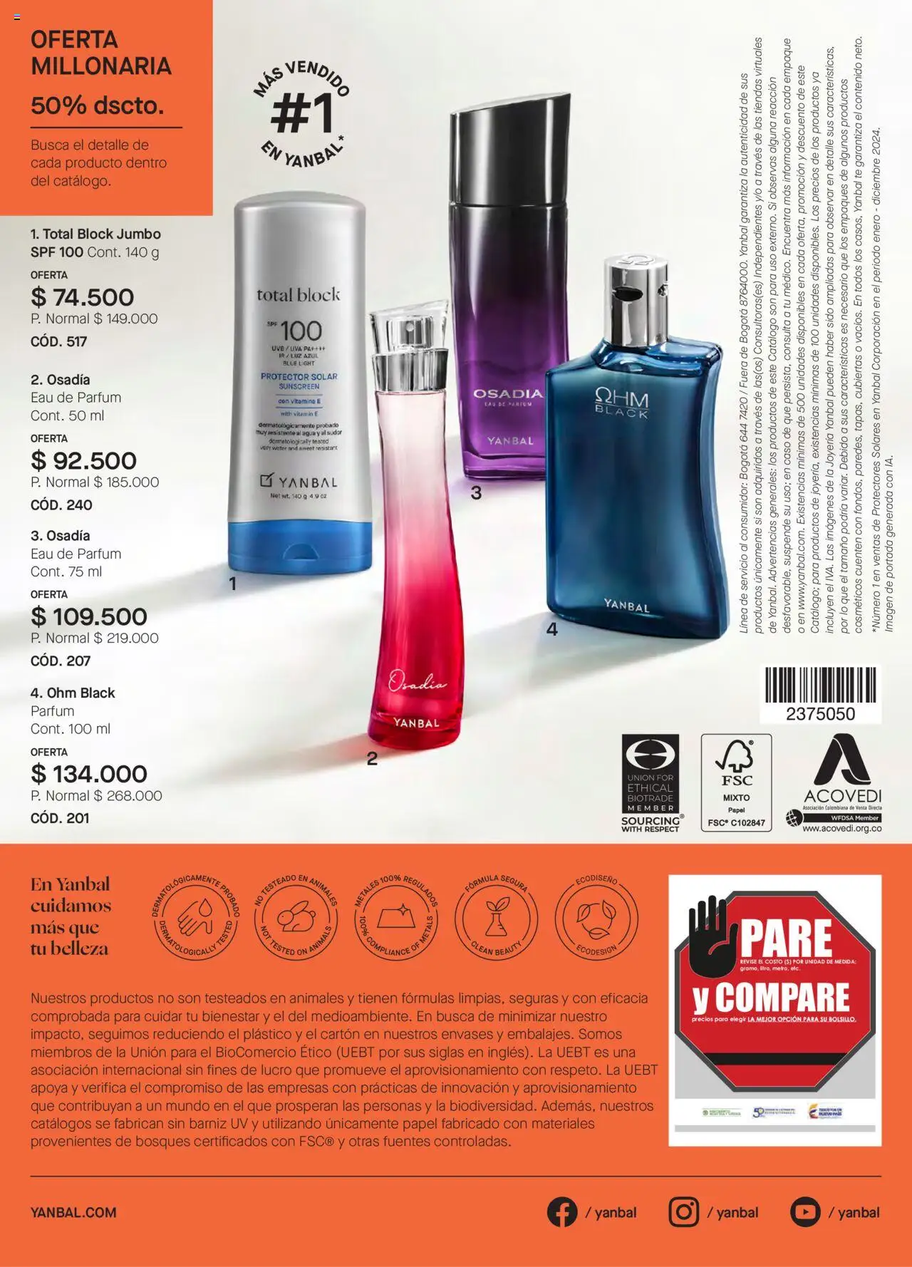 Yanbal revista - valida desde el 24.05.2025 | Página: 124 | Productos: Agua, Té, Caso, Protector solar