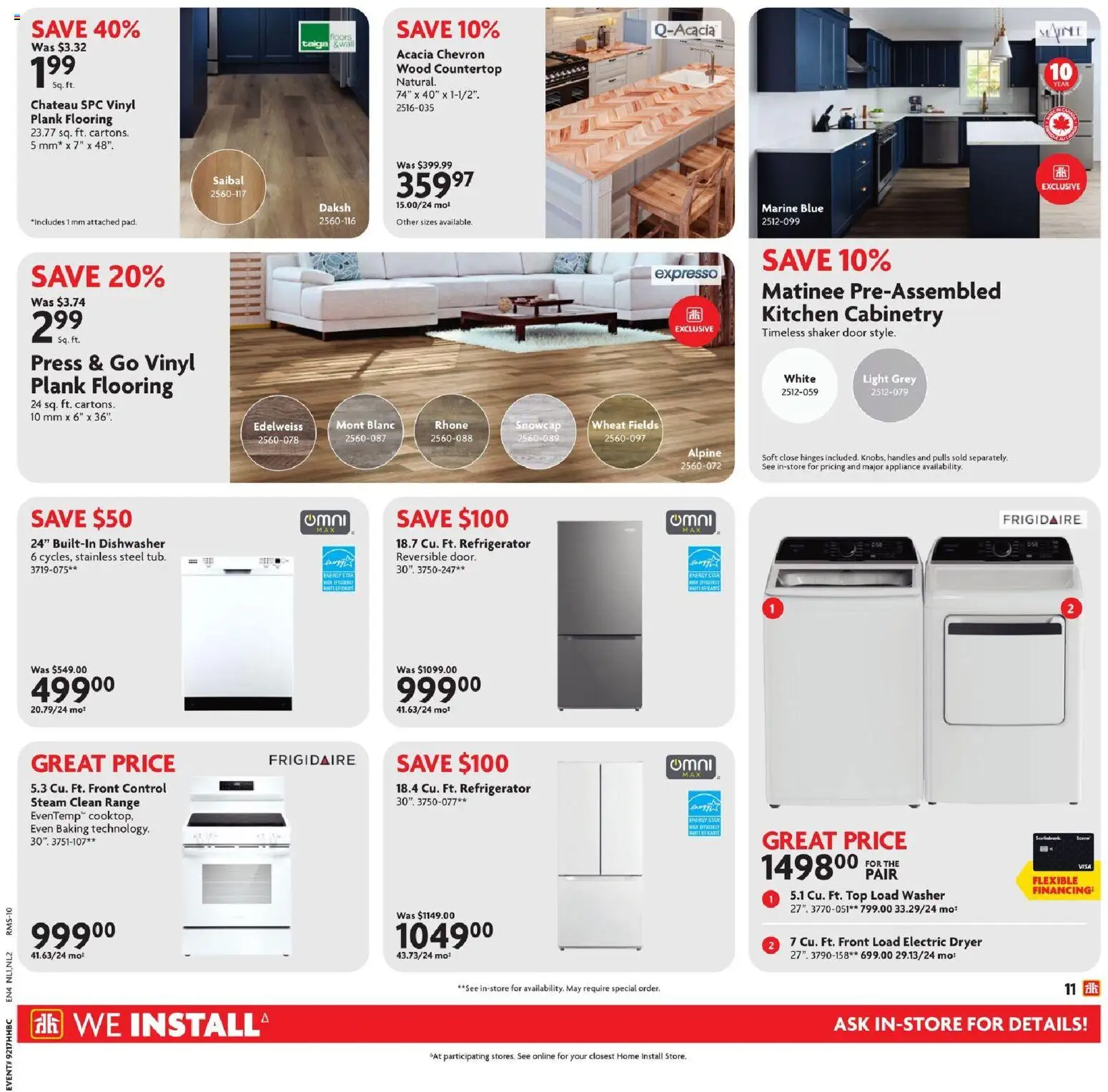 Home Hardware flyer valid from 23.04.2026 | Page: 13 | Products: Refrigerator, Dryer, Dishwasher