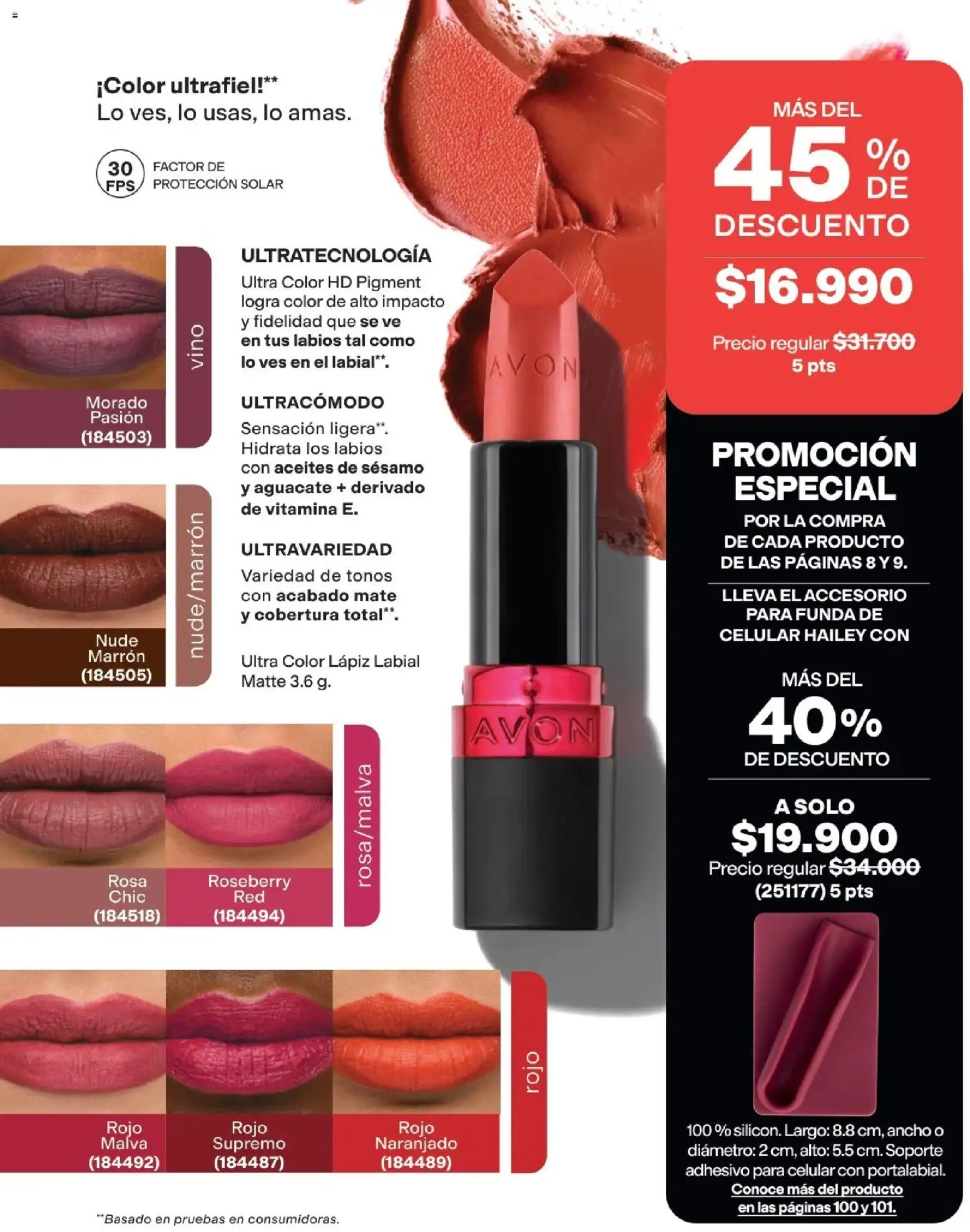 Avon revista - valida desde el 25.03.2026 | Página: 9 | Productos: Aguacate, Lápiz labial, Vino