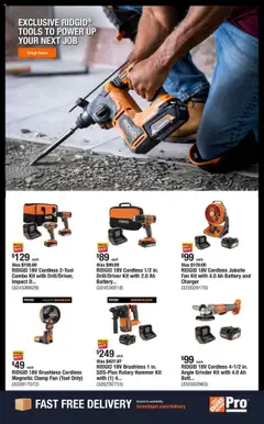 Home Depot Shop Pro Ad - valid from 08.09.2025 | Page: 4 | Products: Battery, Charger, Fan, Grinder