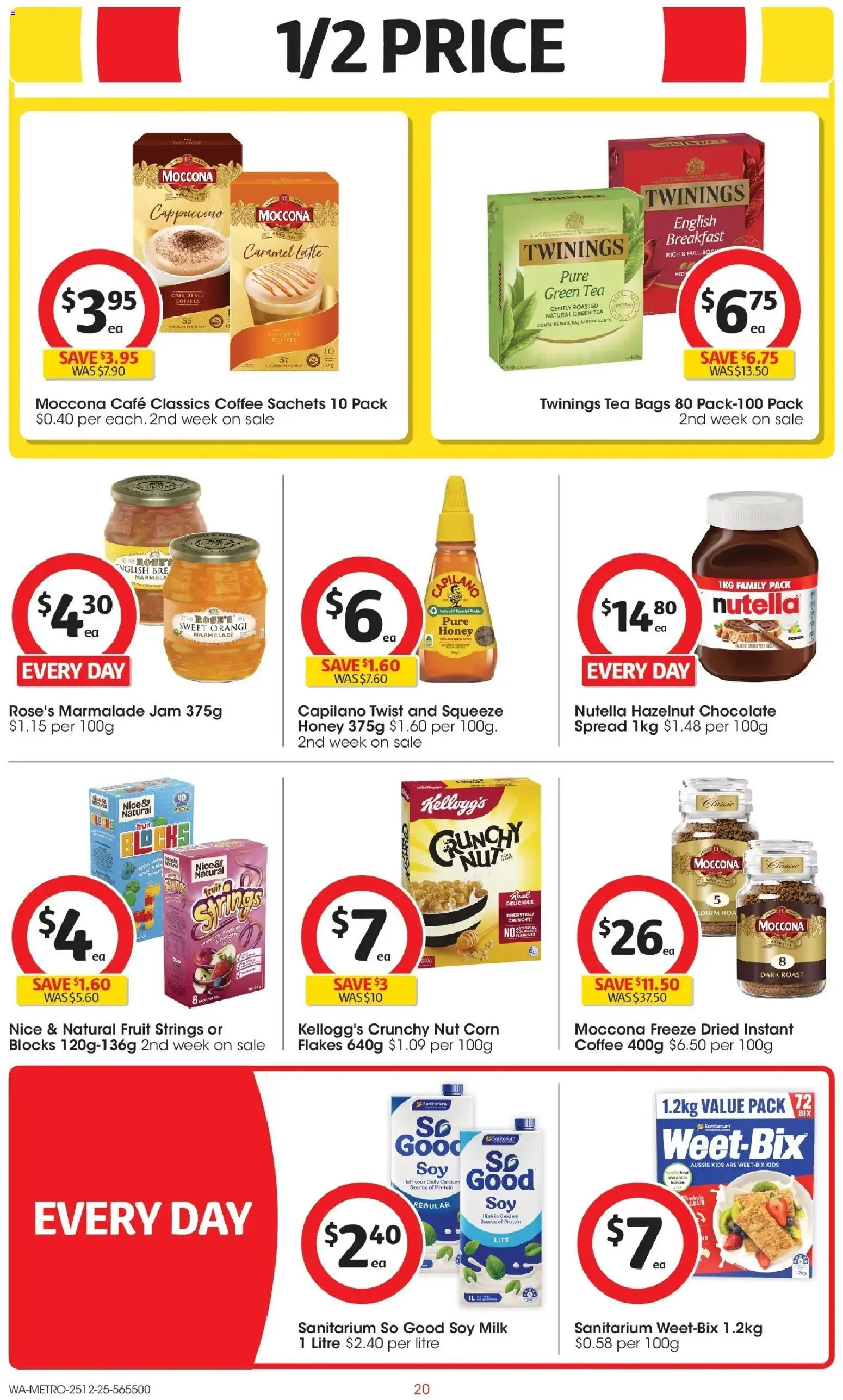 Coles catalogue - valid from 25.12.2025 | Page: 20 | Products: Coffee, Nutella, Flakes, Moccona
