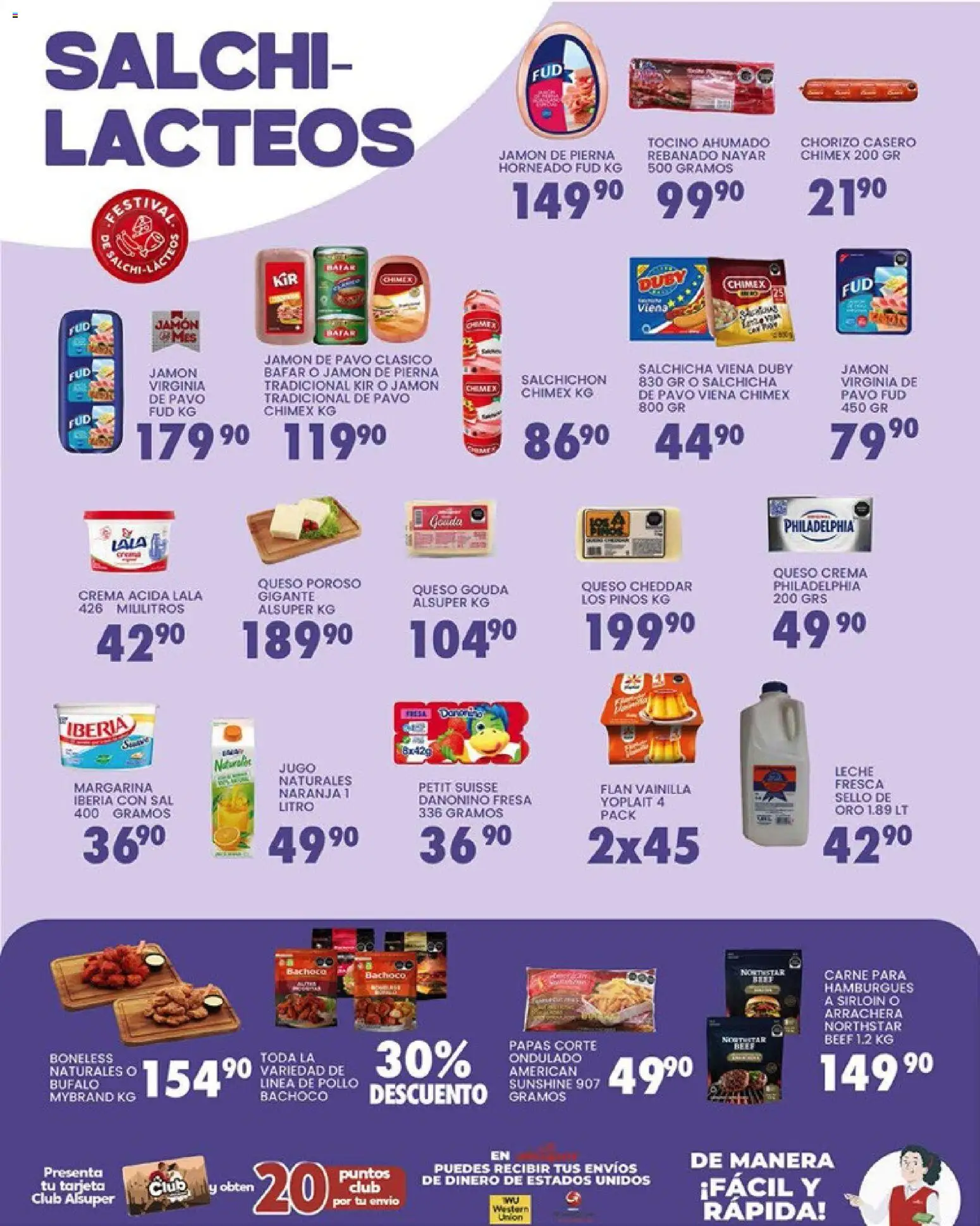 Nuevas ofertas de Alsuper válidas en toda la República Mexicana desde el 17.03.2026. ¡Encuentra las mejores ofertas en Alsuper folleto Chihuahua-Estado! | Página: 3 | Productos: Pollo, Salchicha, Jamón, Margarina
