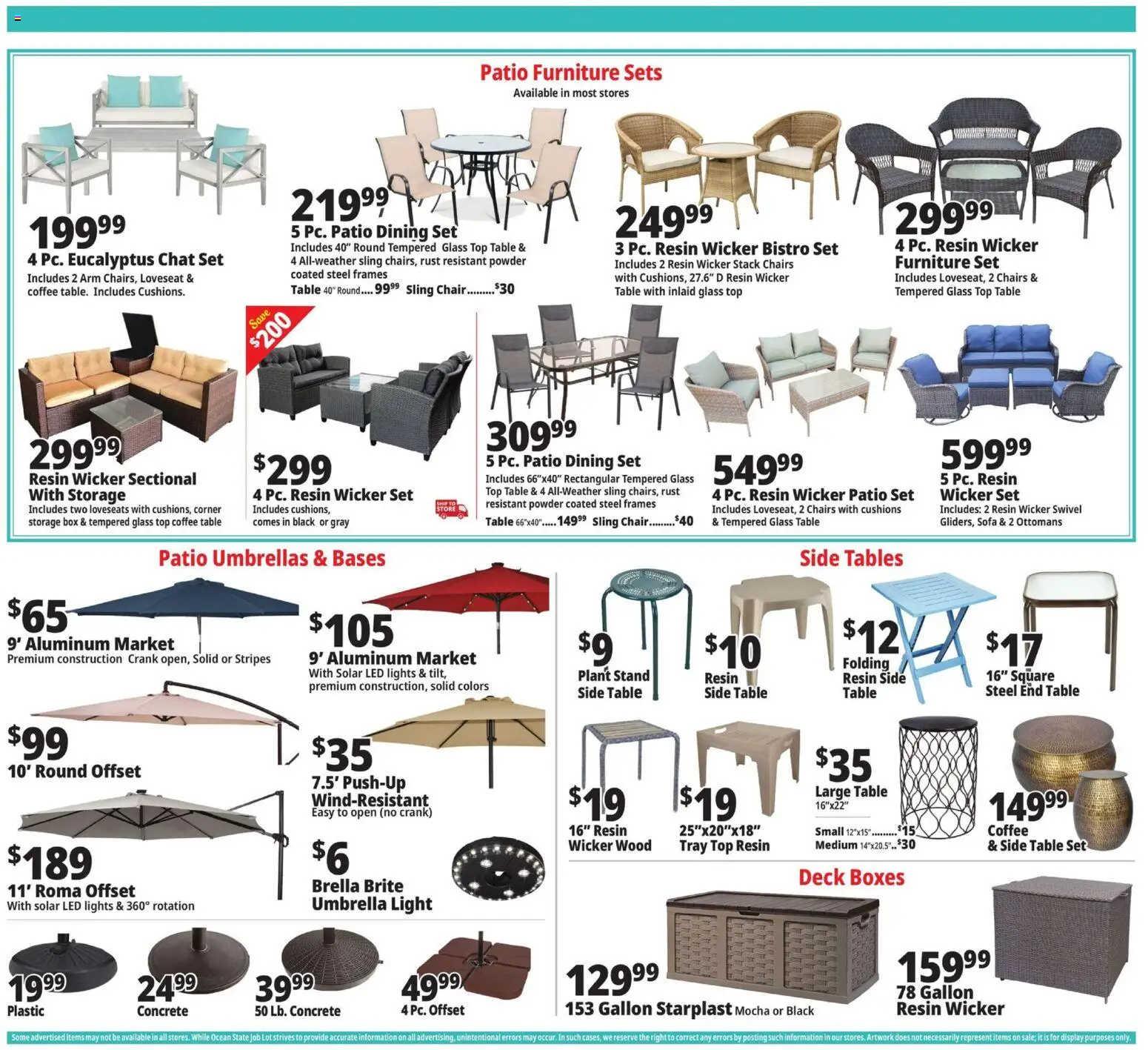 Ocean State Job Lot Weekly Ad - valid from 16.04.2026 | Page: 6 | Products: Table, Box, Coffee, Sectional