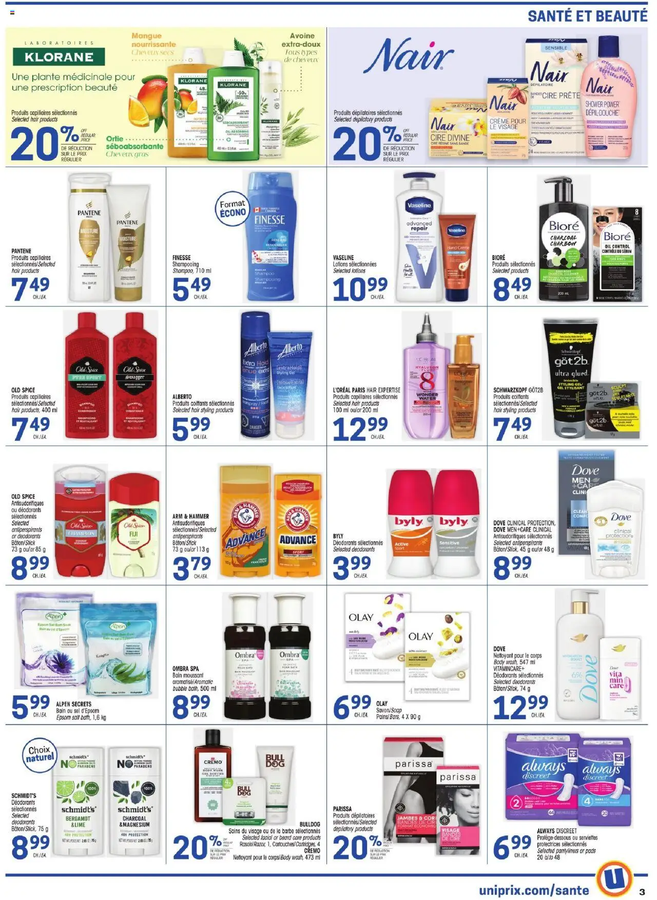 Uniprix flyer valid from 11.09.2025 | Page: 3 | Products: Conditioner, Bath, Oil, Ham