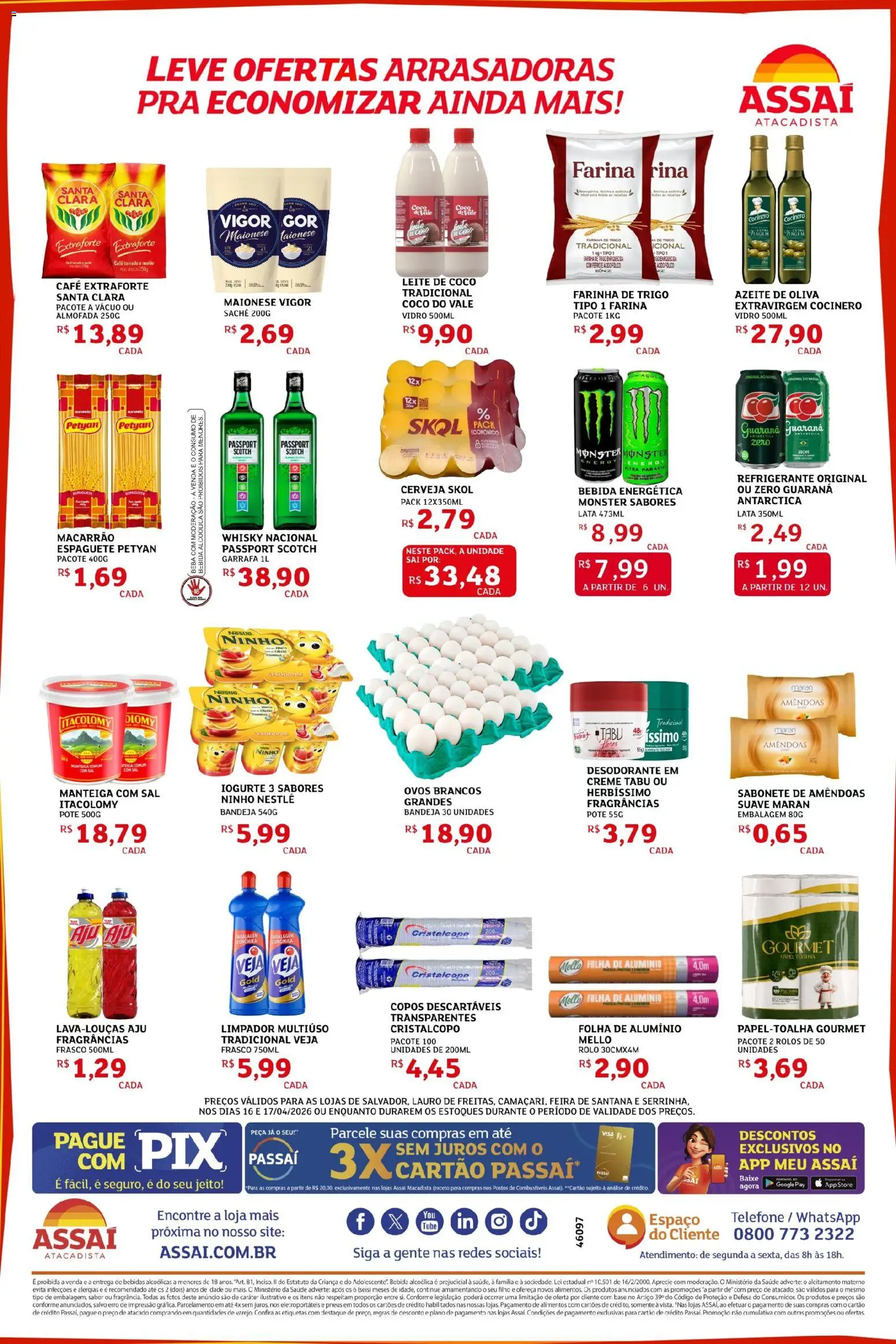 Assaí Atacadista Folheto - válido de 16.04.2026 | Página: 2 | Produtos: Coco, Iogurte, Pneus, Refrigerante