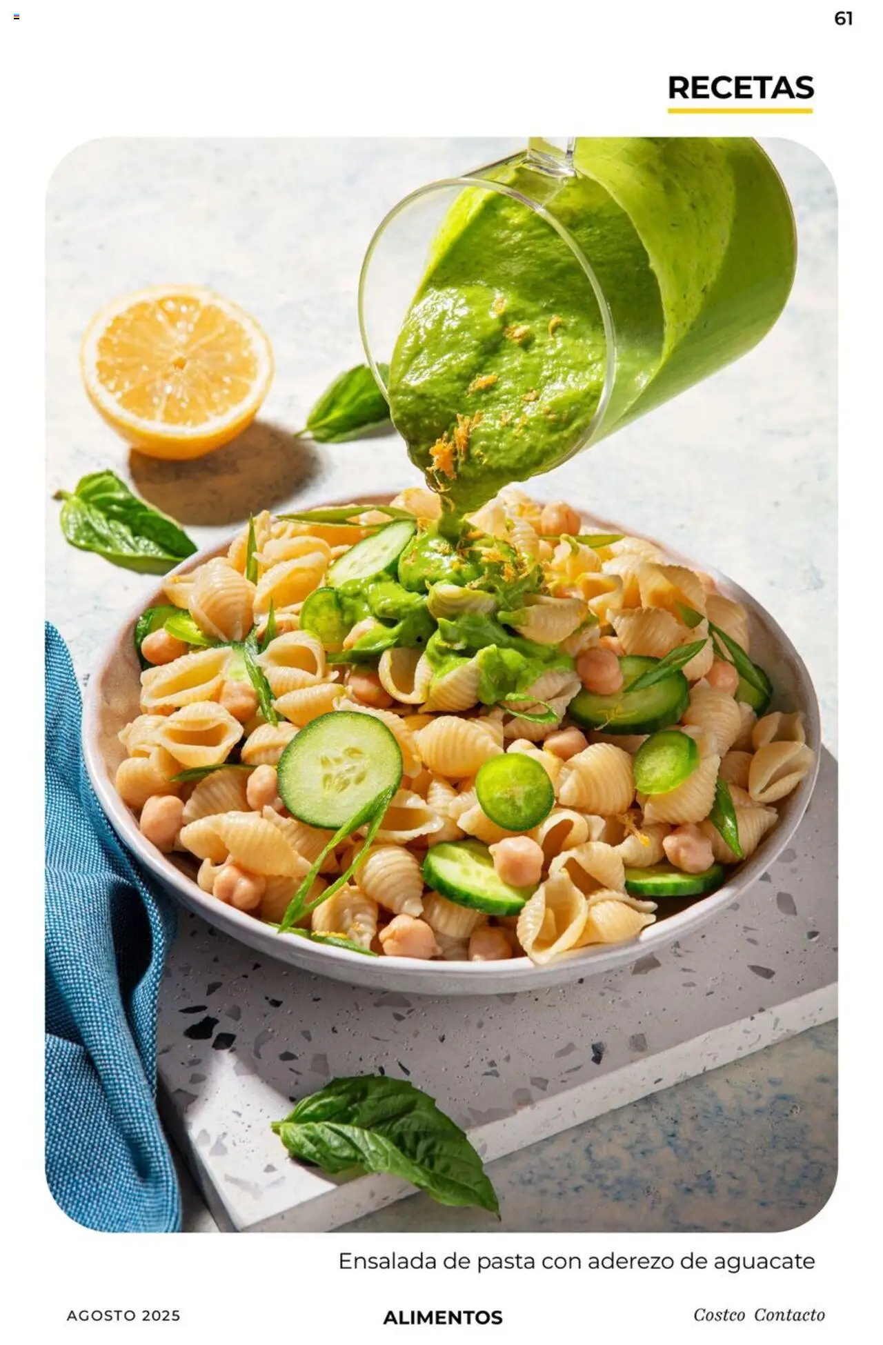 Nuevas ofertas de Costco válidas en toda la República Mexicana desde el 07.08.2025. ¡Encuentra las mejores ofertas en Costco - Catálogo Agosto! | Página: 61 | Productos: Aderezo, Aguacate, Pasta, Ensalada
