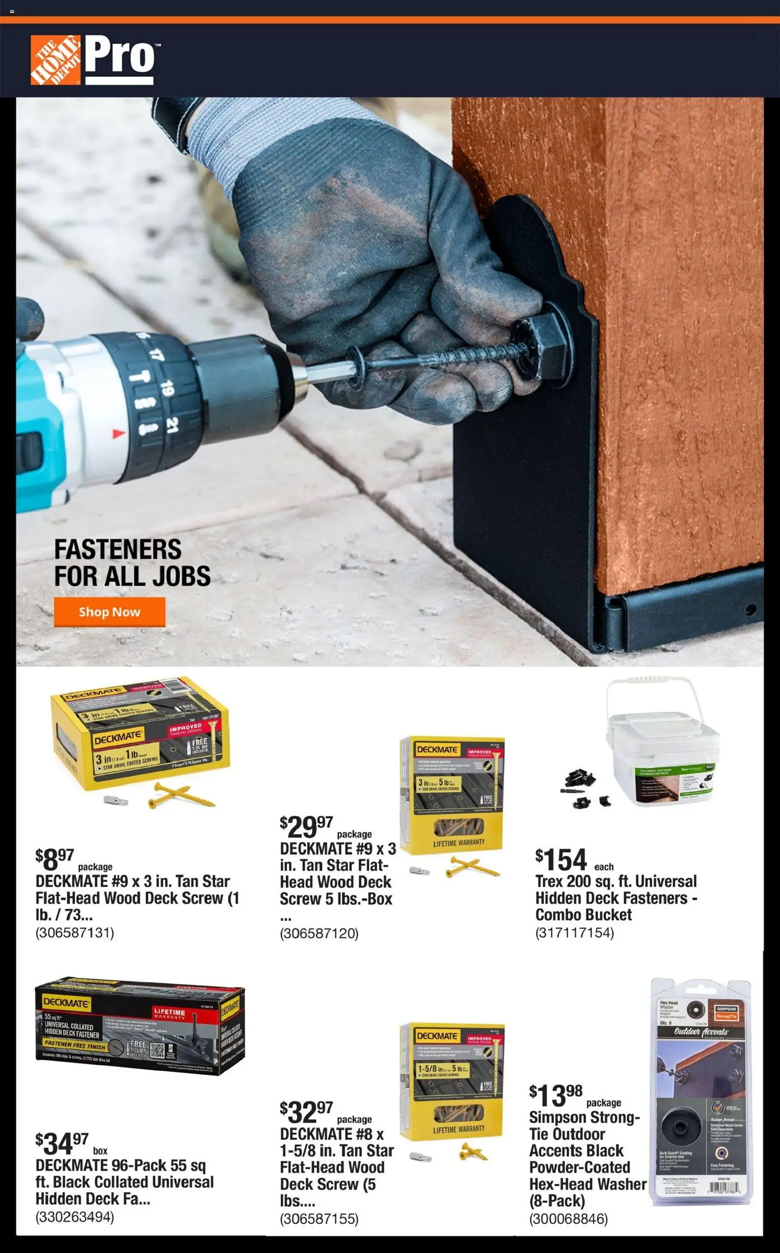 Home Depot Shop Pro Ad - OH - valid from 20.04.2026 | Page: 1 | Products: Fastener, Screw, Washer
