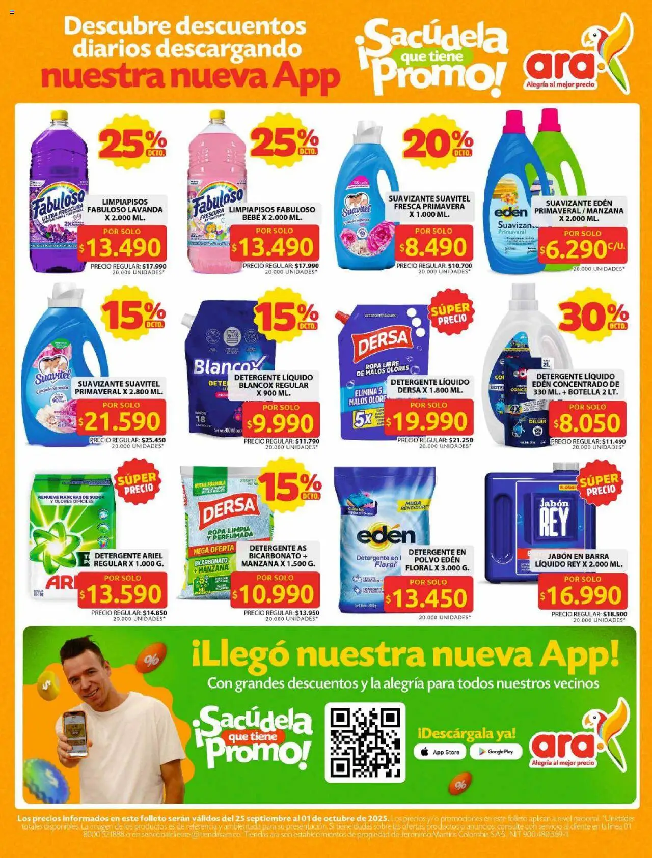 Ara revista - valida desde el 25.09.2025 | Página: 14 | Productos: Botella, Sobre, Suavizante, Detergente