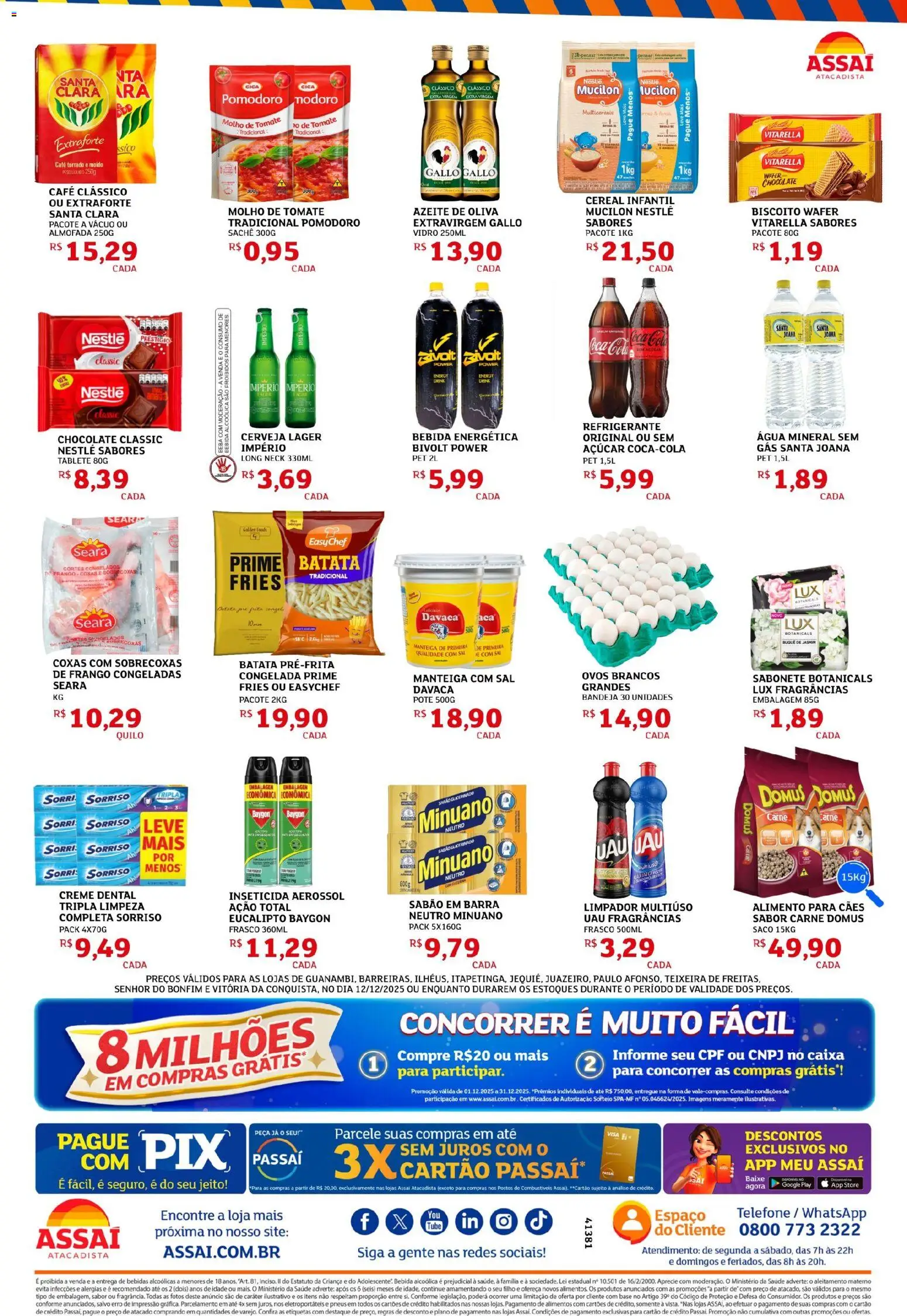 Assaí Atacadista Folheto - válido de 12.12.2025 | Página: 2 | Produtos: Bebida, Bandeja, Refrigerante, Telefone