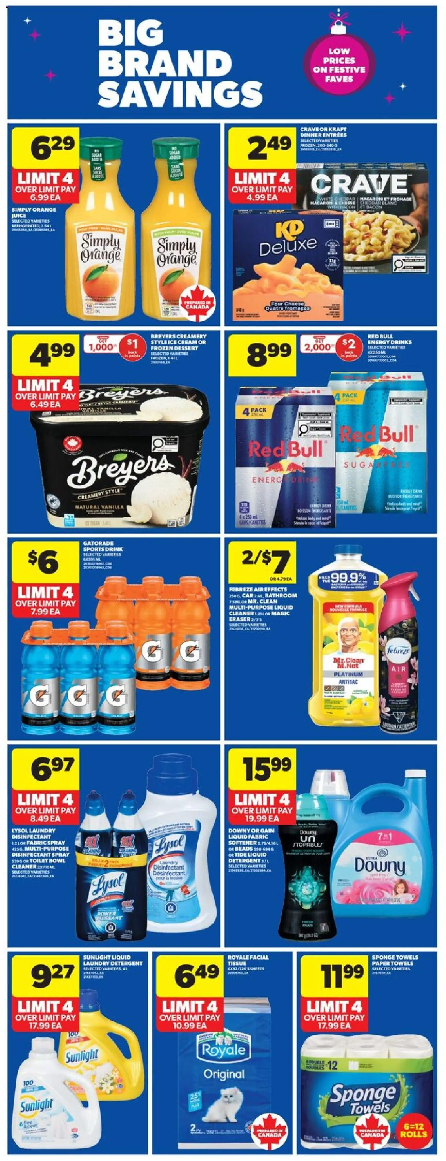 Real Canadian Superstore flyer valid from 27.11.2025 | Page: 21 | Products: Ice cream, Sponge, Detergent, Juice