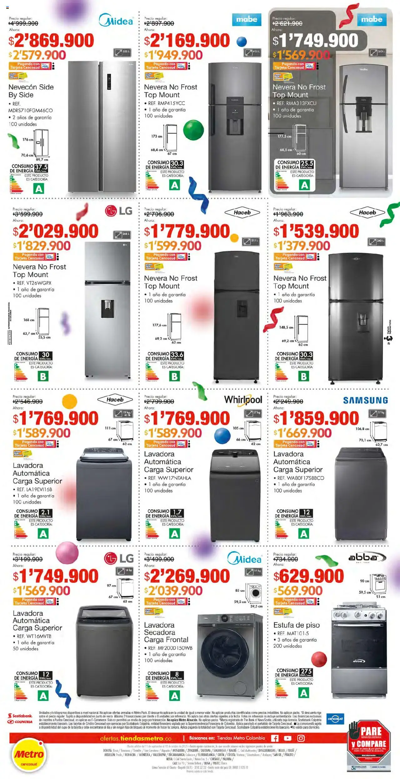 Metro revista - valida desde el 11.09.2025 | Página: 24 | Productos: Estufa, Lavadora, Secadora, Top