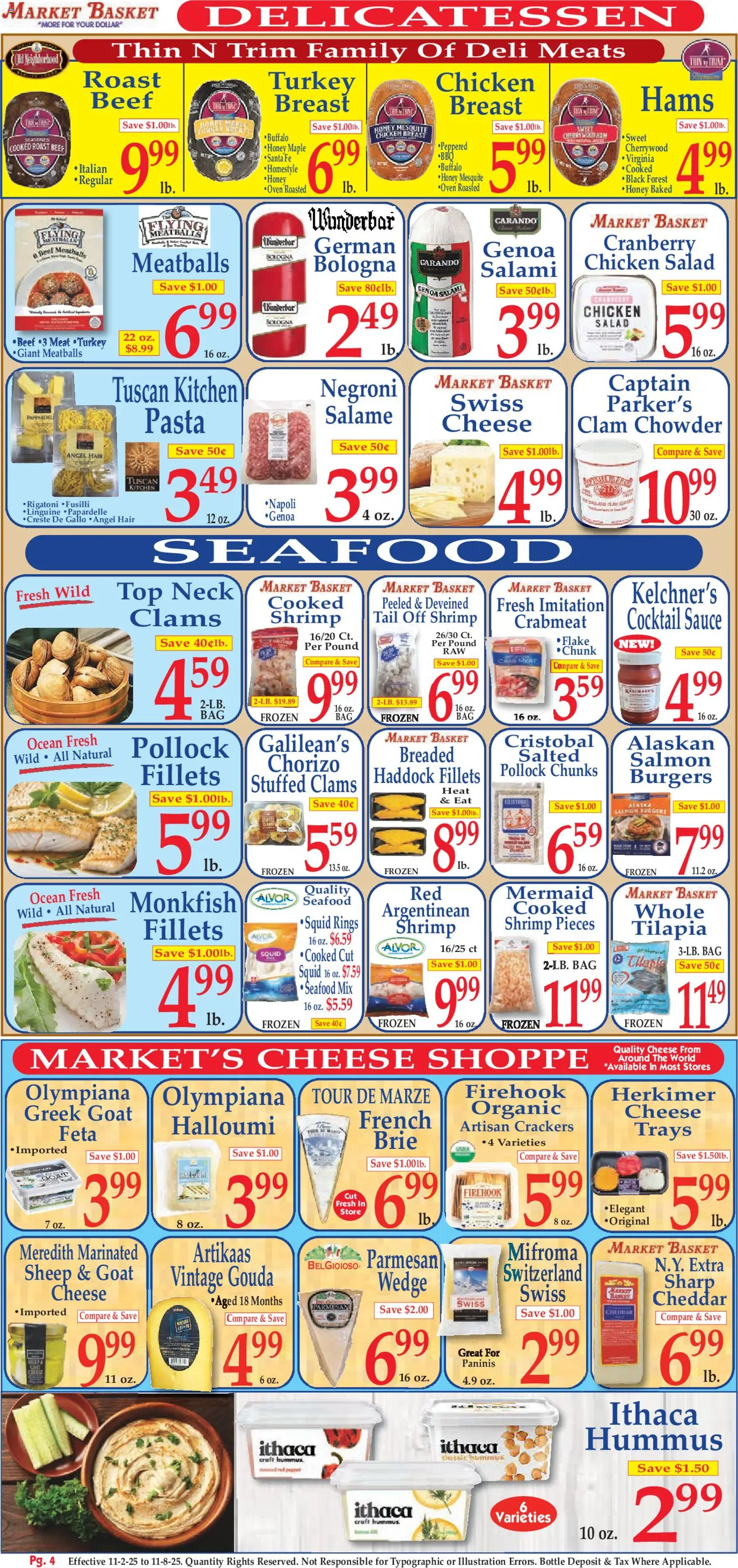 Market Basket Ad - valid from 02.11.2025 | Page: 4 | Products: Salami, Ham, Beef, Sauce