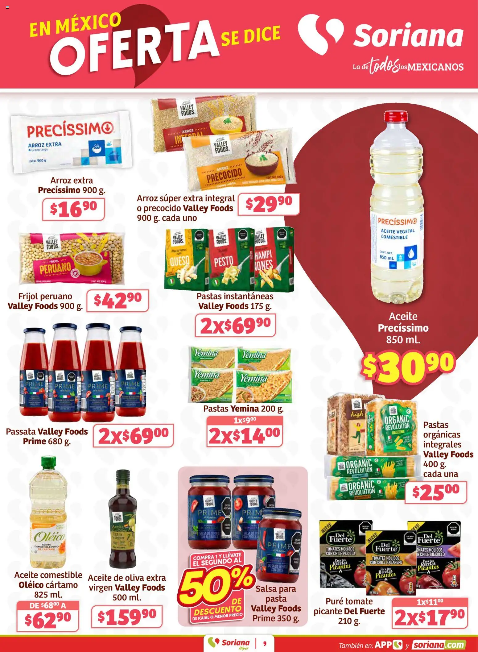 Nuevas ofertas de Soriana válidas en toda la República Mexicana desde el 15.01.2026. ¡Encuentra las mejores ofertas en Soriana - Preciazazaso Híper: Camp, Chia, Oax, Q. Roo, Tab, Yuc! | Página: 9 | Productos: Queso, Aceite, Arroz, Tomates