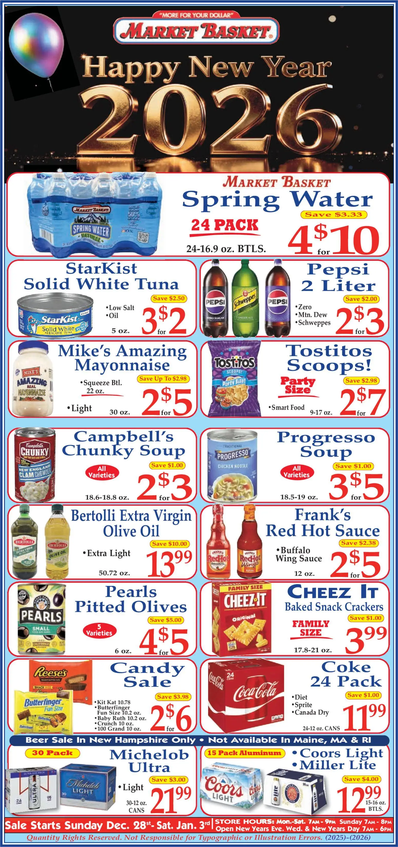 Market Basket Ad - valid from 28.12.2025 | Page: 2 | Products: Basket, Oil, Water, Mayonnaise