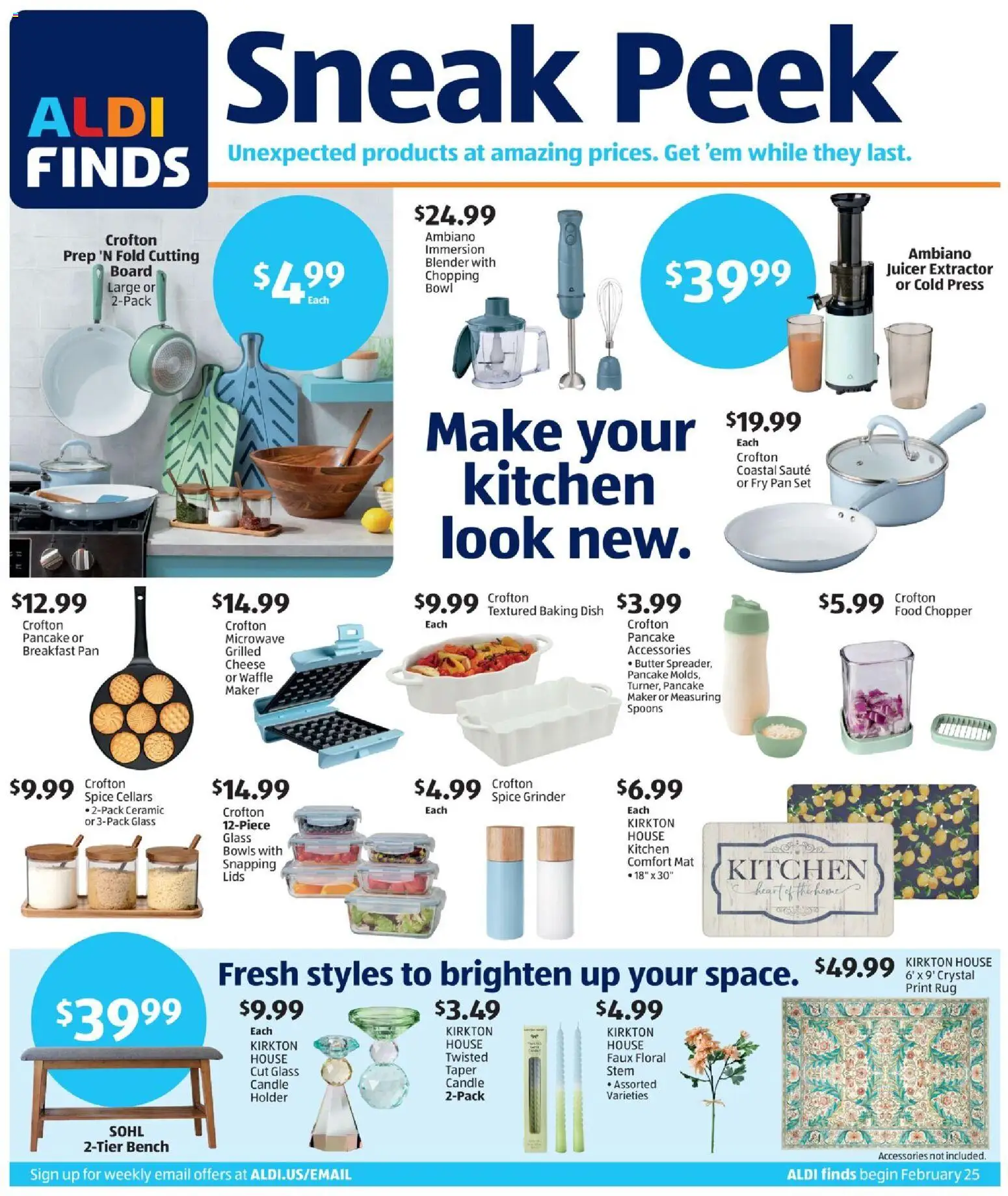 Aldi In Store Ad - valid from 25.02.2026 | Page: 1 | Products: Juicer, Baking Dish, Butter, Cheese