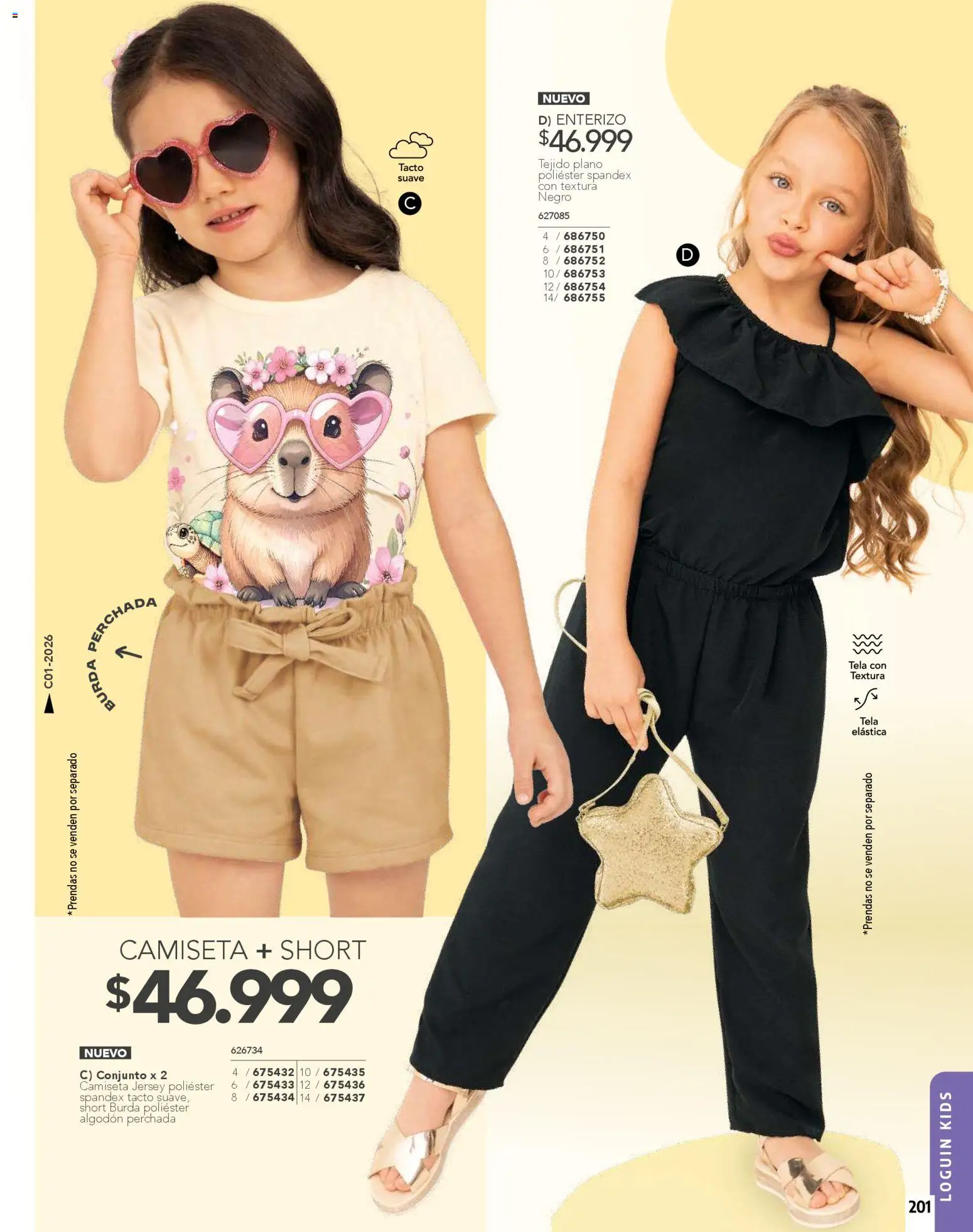 Pacifika revista - valida desde el 01.01.2026 | Página: 201 | Productos: Algodón, Short, Camiseta, Enterizo