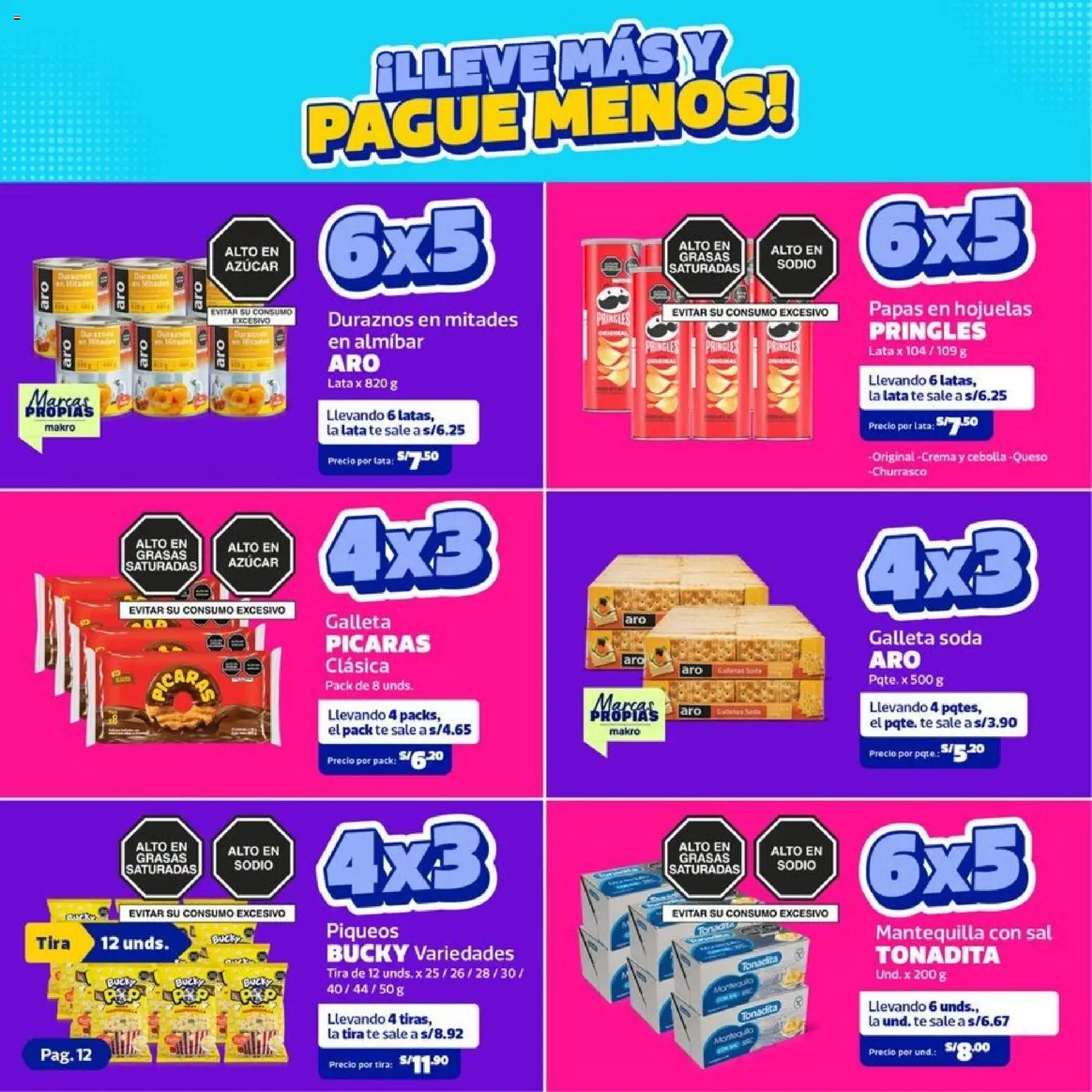 Catálogo Makro válido desde 12.02.2026 | Página: 12 | Productos: Té, Crema, Hojuelas, Papas