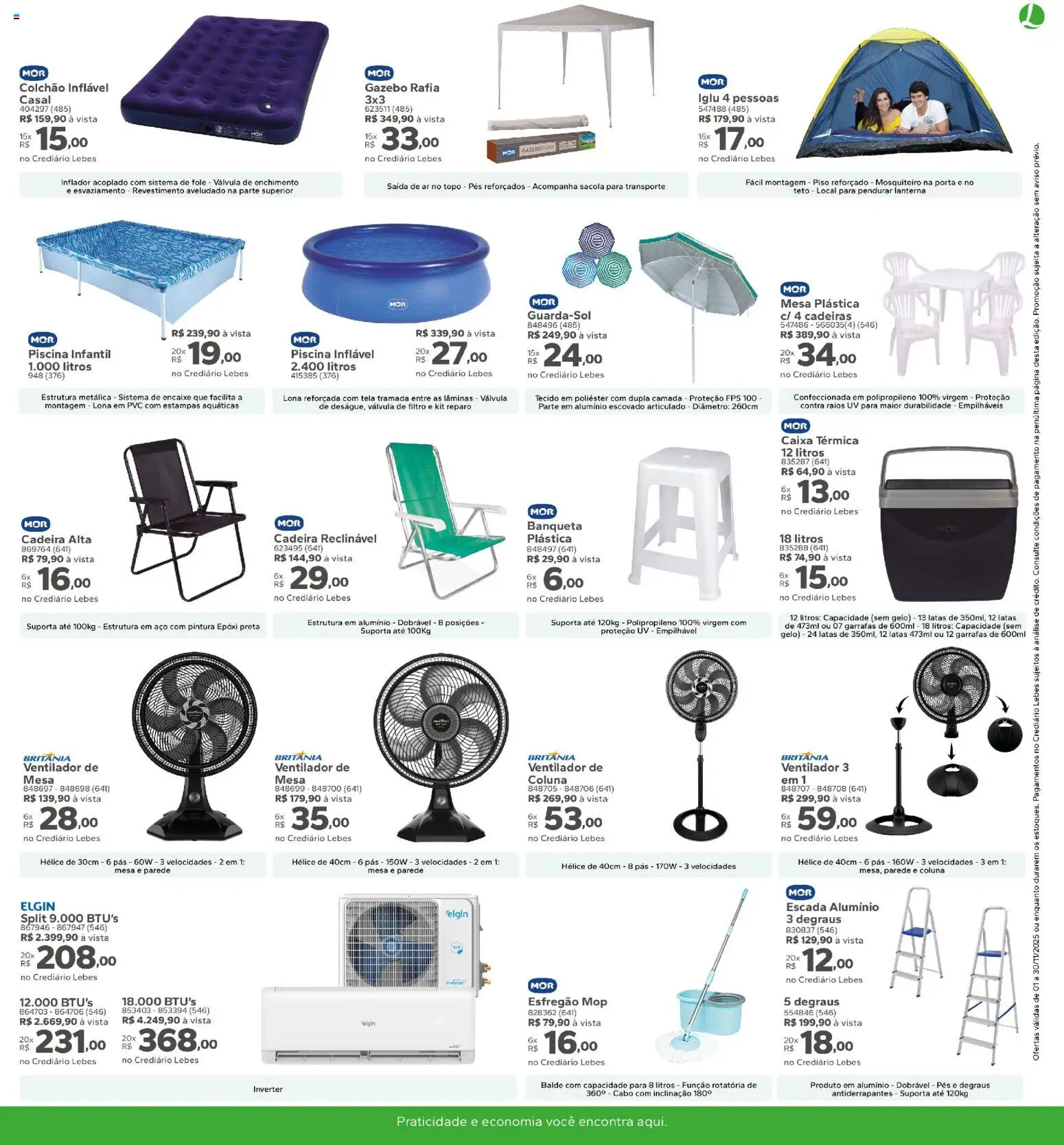 Lebes Folheto - válido de 01.11.2025 | Página: 9 | Produtos: Colchão inflável, Mop, Piscina, Cabo